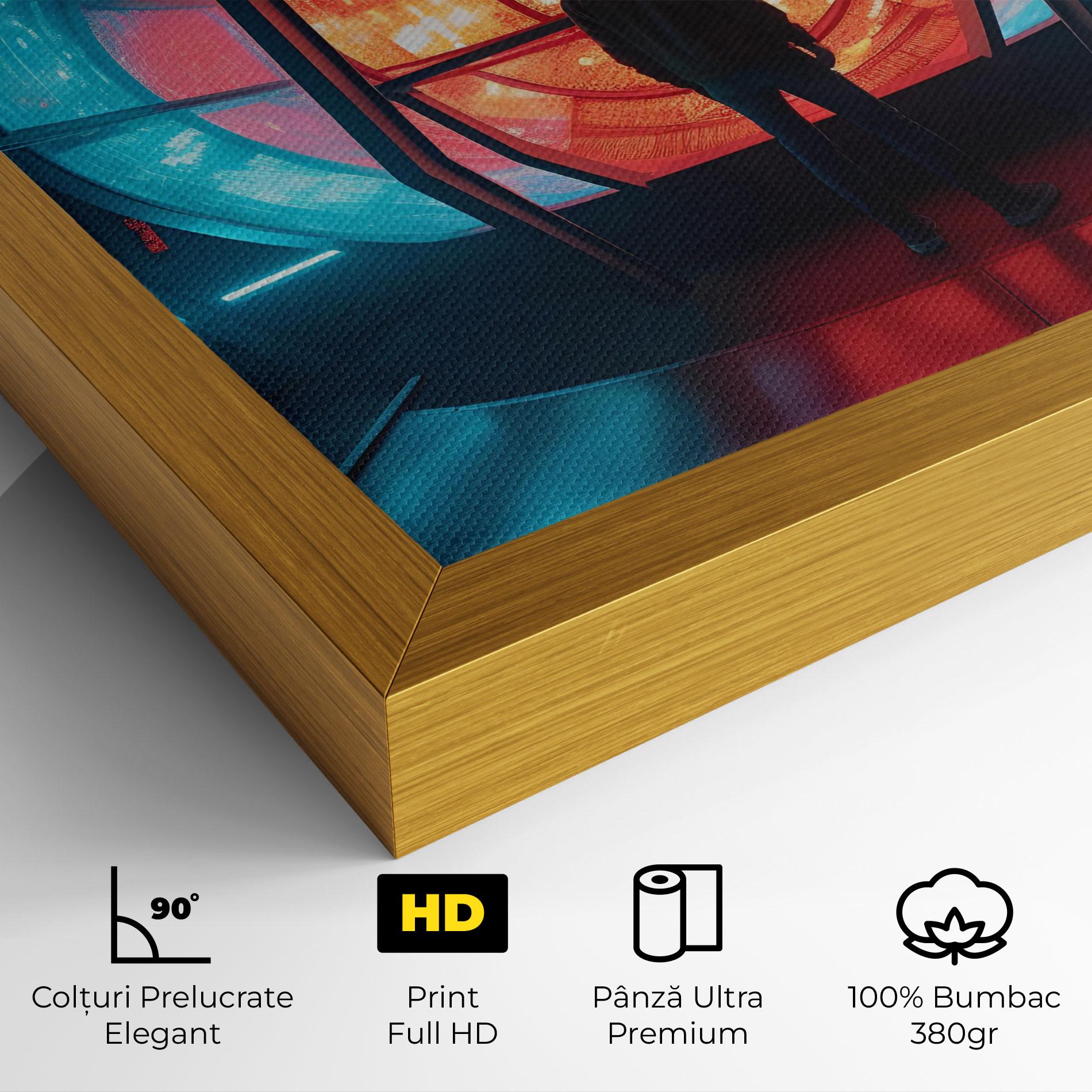 Tablou Canvas Tunnel Red Blue Light mockup 4