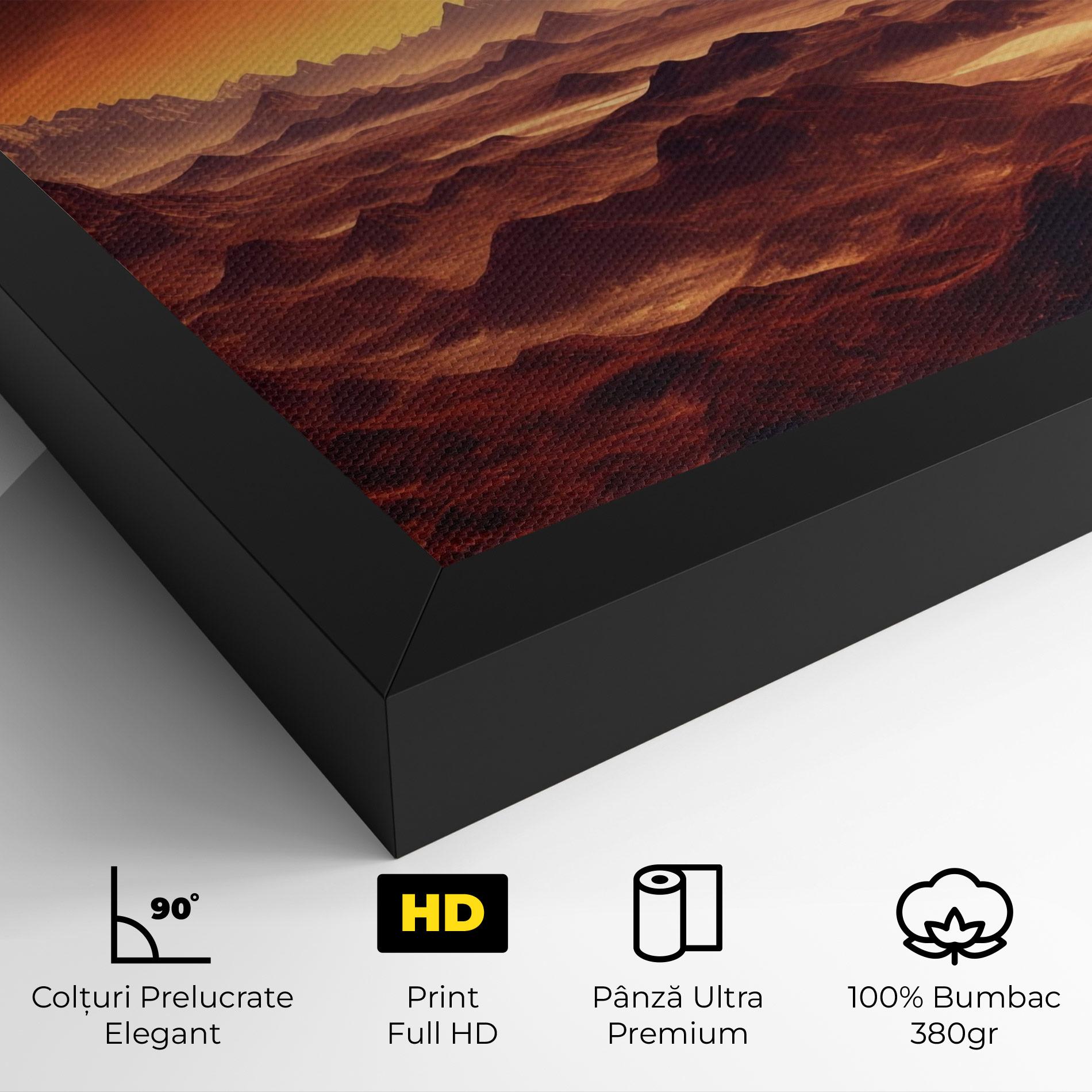 Tablou Canvas Fiery Orange Sunset mockup 4