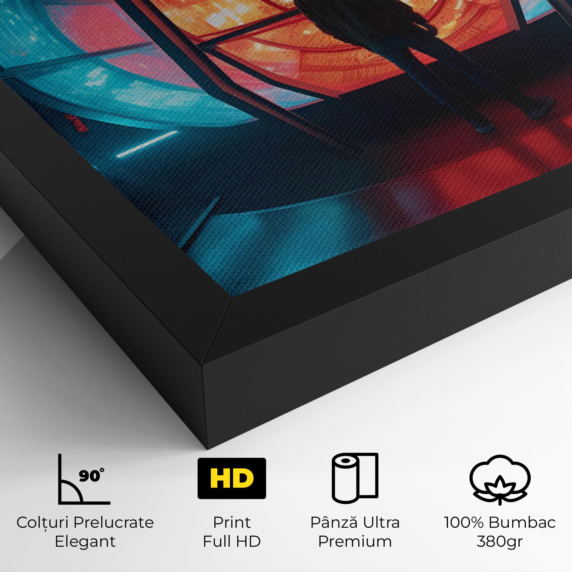 Tablou Canvas Tunnel Red Blue Light mockup 4