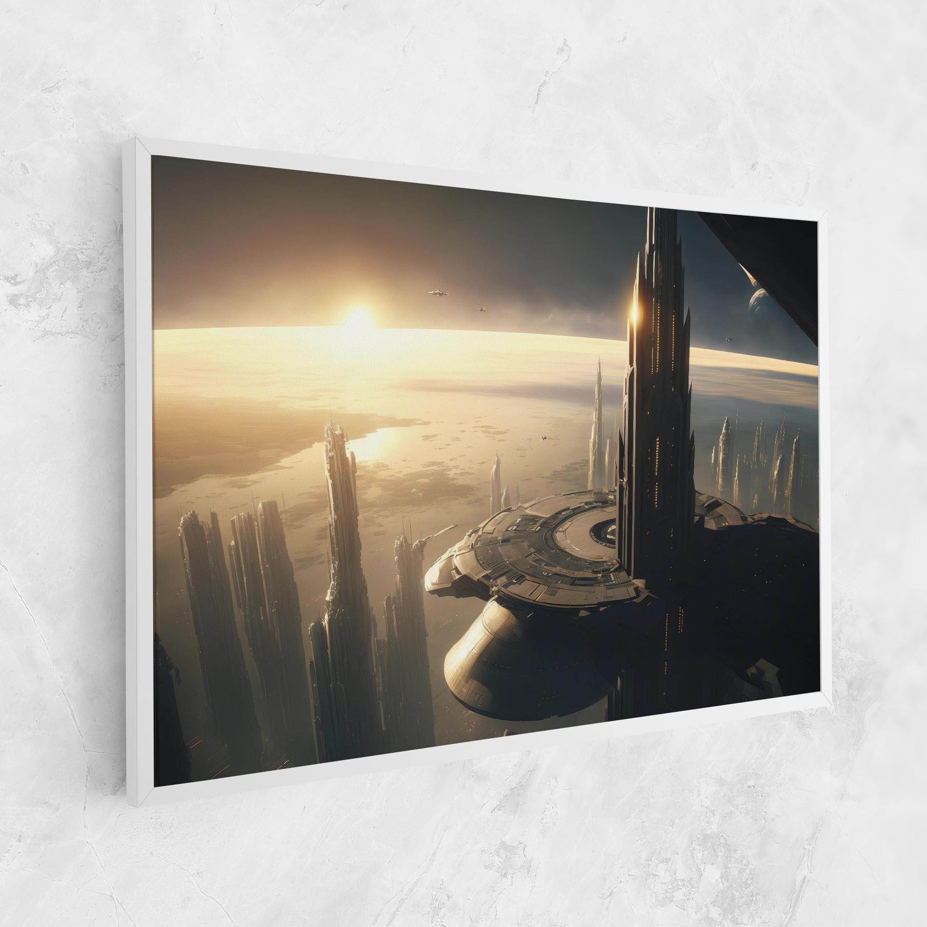 Tablou Canvas Fantasy Futuristic Cityscape mockup 1