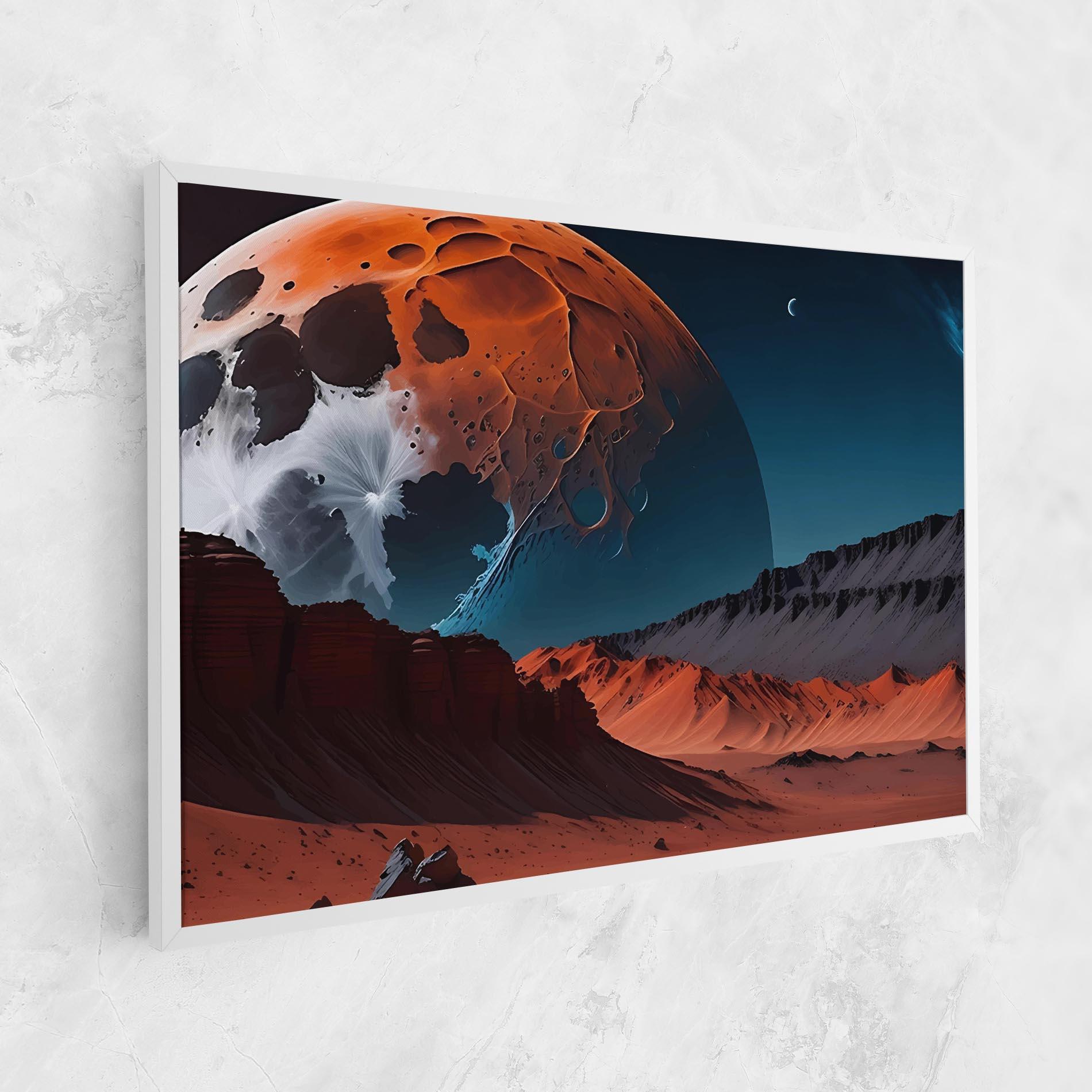 Tablou Canvas Grey Orange Moon Art mockup 1
