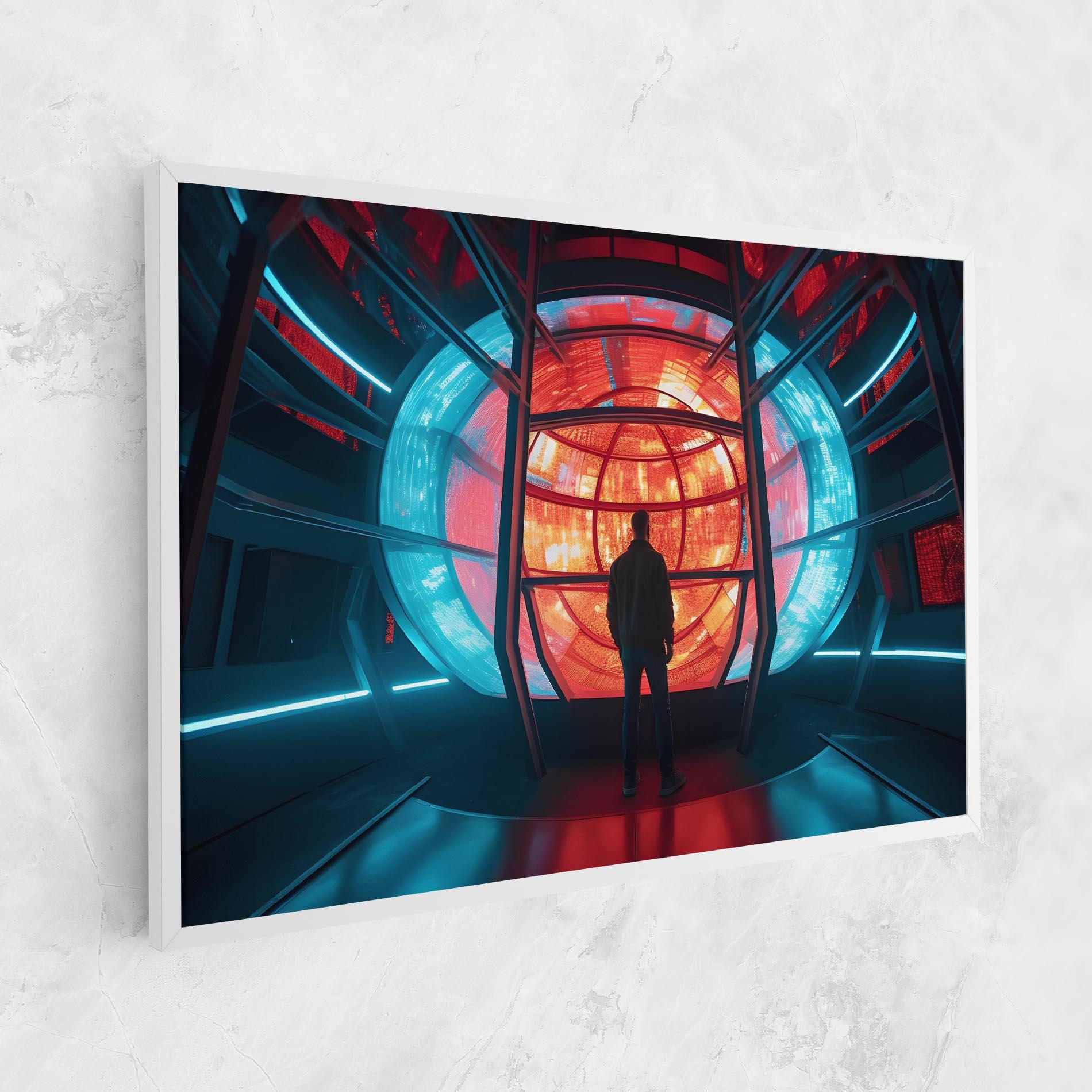 Tablou Canvas Tunnel Red Blue Light mockup 1
