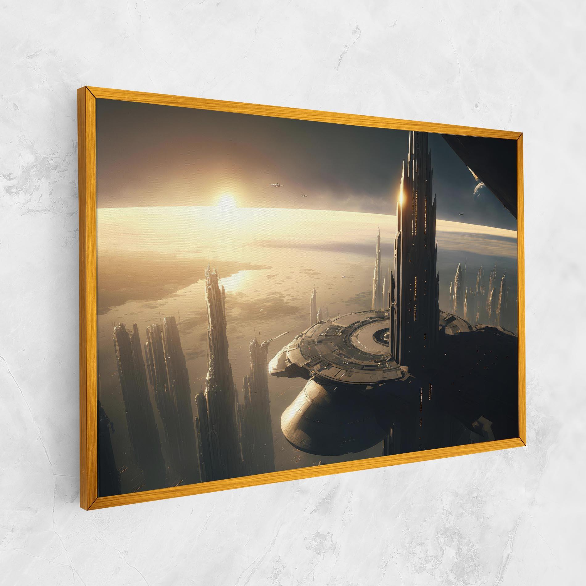 Tablou Canvas Fantasy Futuristic Cityscape mockup 1