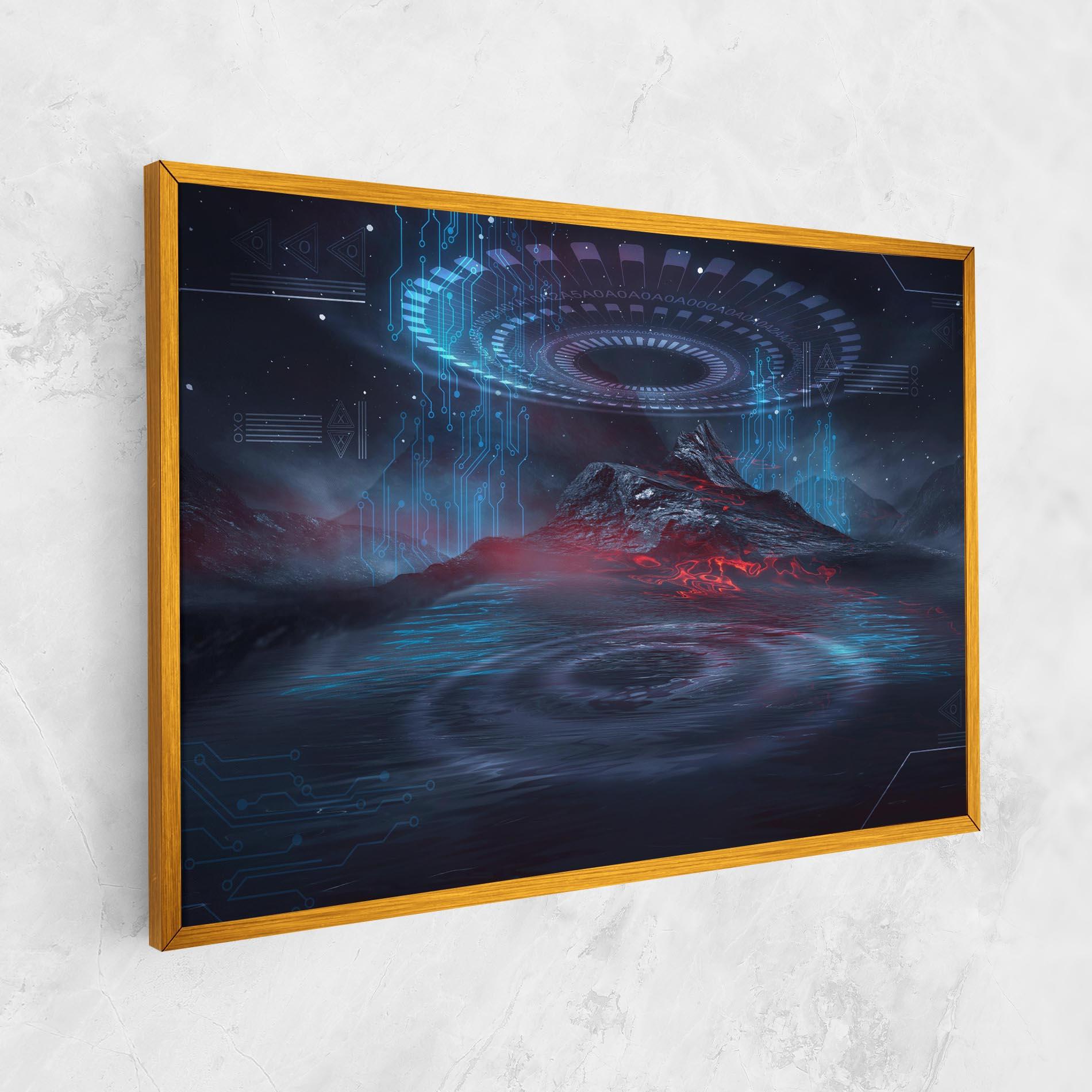 Tablou Canvas Neon Space Galaxy mockup 1
