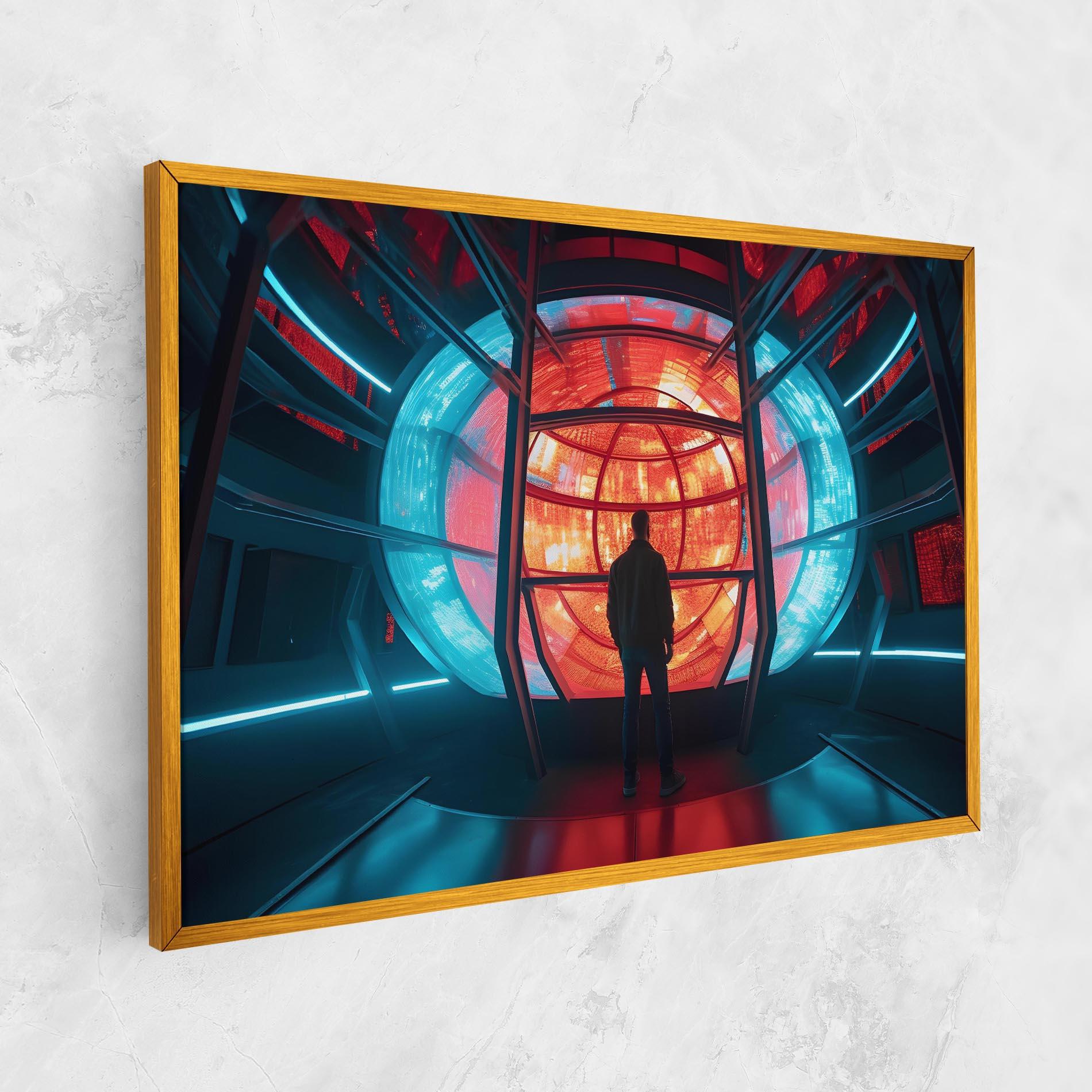 Tablou Canvas Tunnel Red Blue Light mockup 1