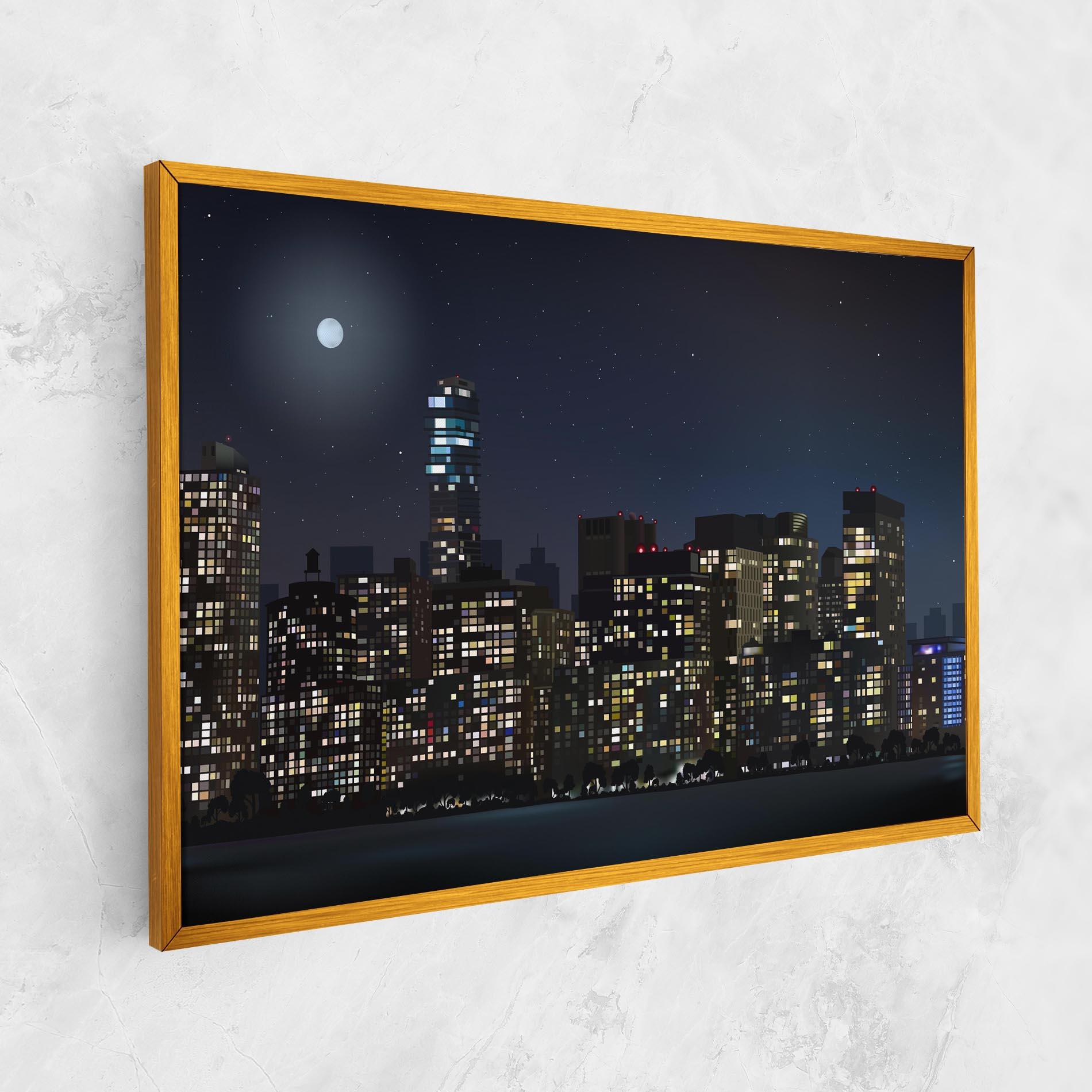 Tablou Canvas Urban City Night mockup 1
