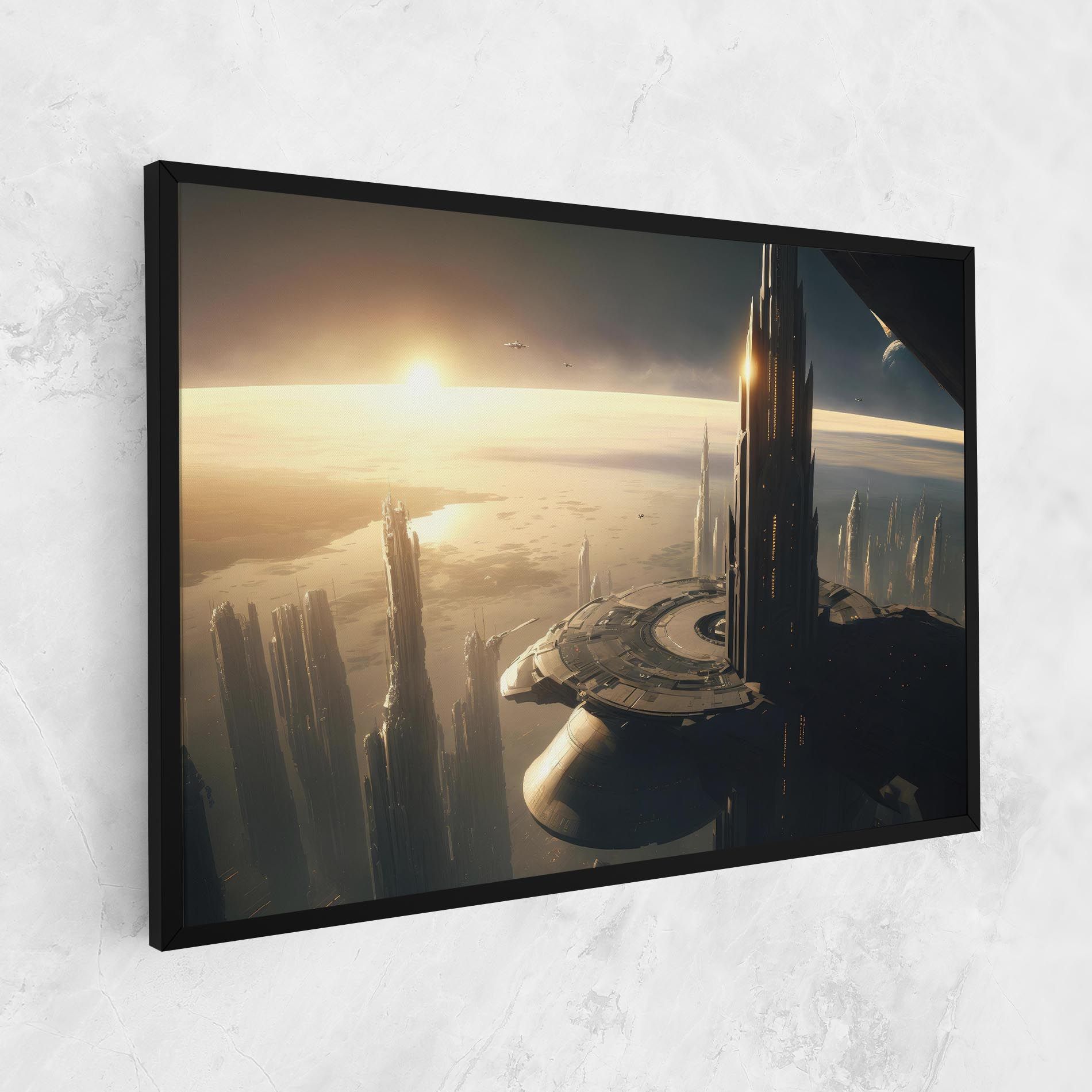 Fantasy Futuristic Cityscape mockup 1