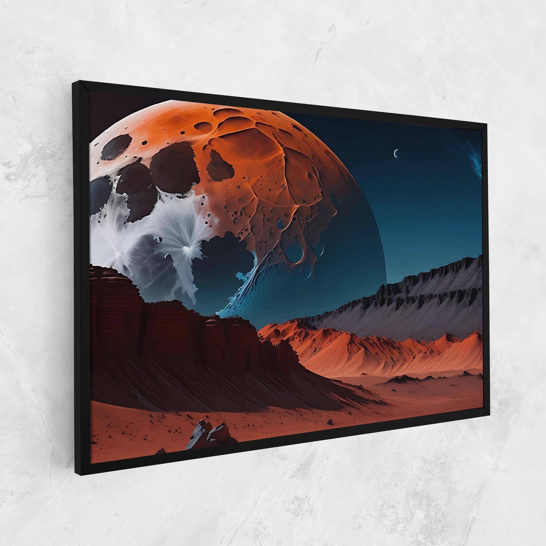 Tablou Canvas Grey Orange Moon Art mockup 1