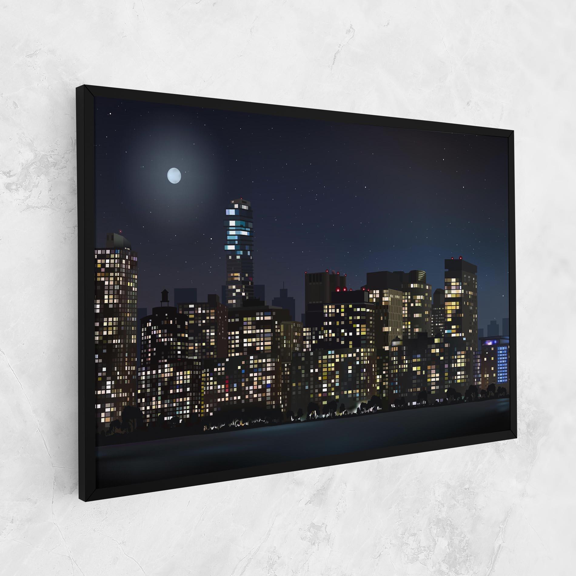 Tablou Canvas Urban City Night mockup 1
