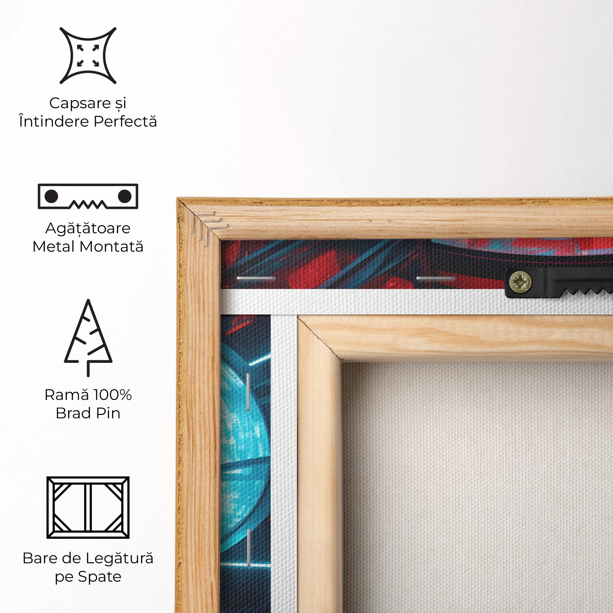 Tablou Canvas Tunnel Red Blue Light mockup 5
