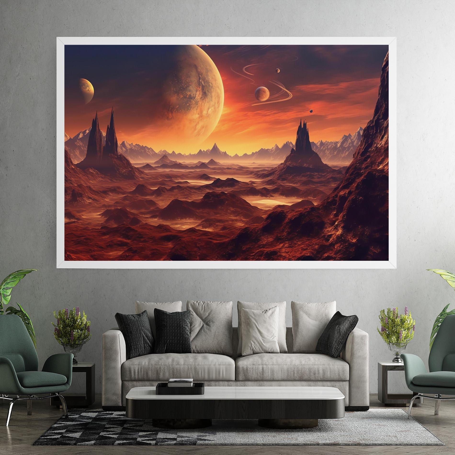 Tablou Canvas Fiery Orange Sunset mockup 7