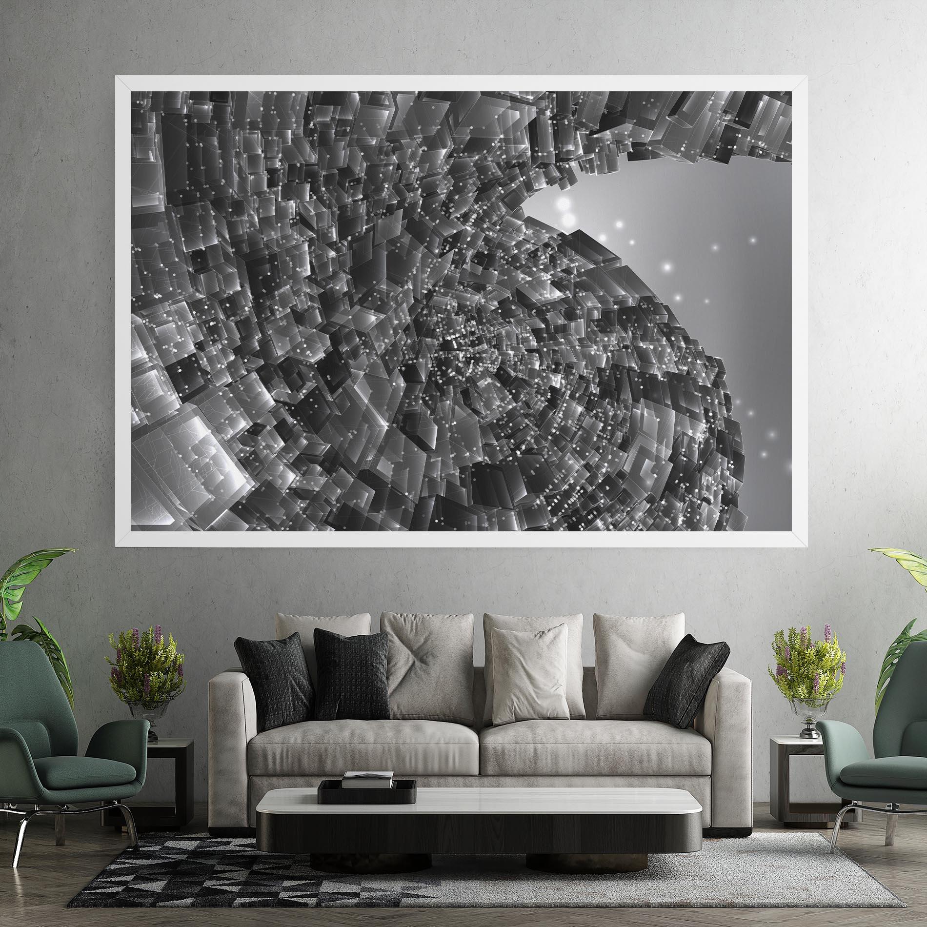 Tablou Canvas Grey Shape View mockup 7