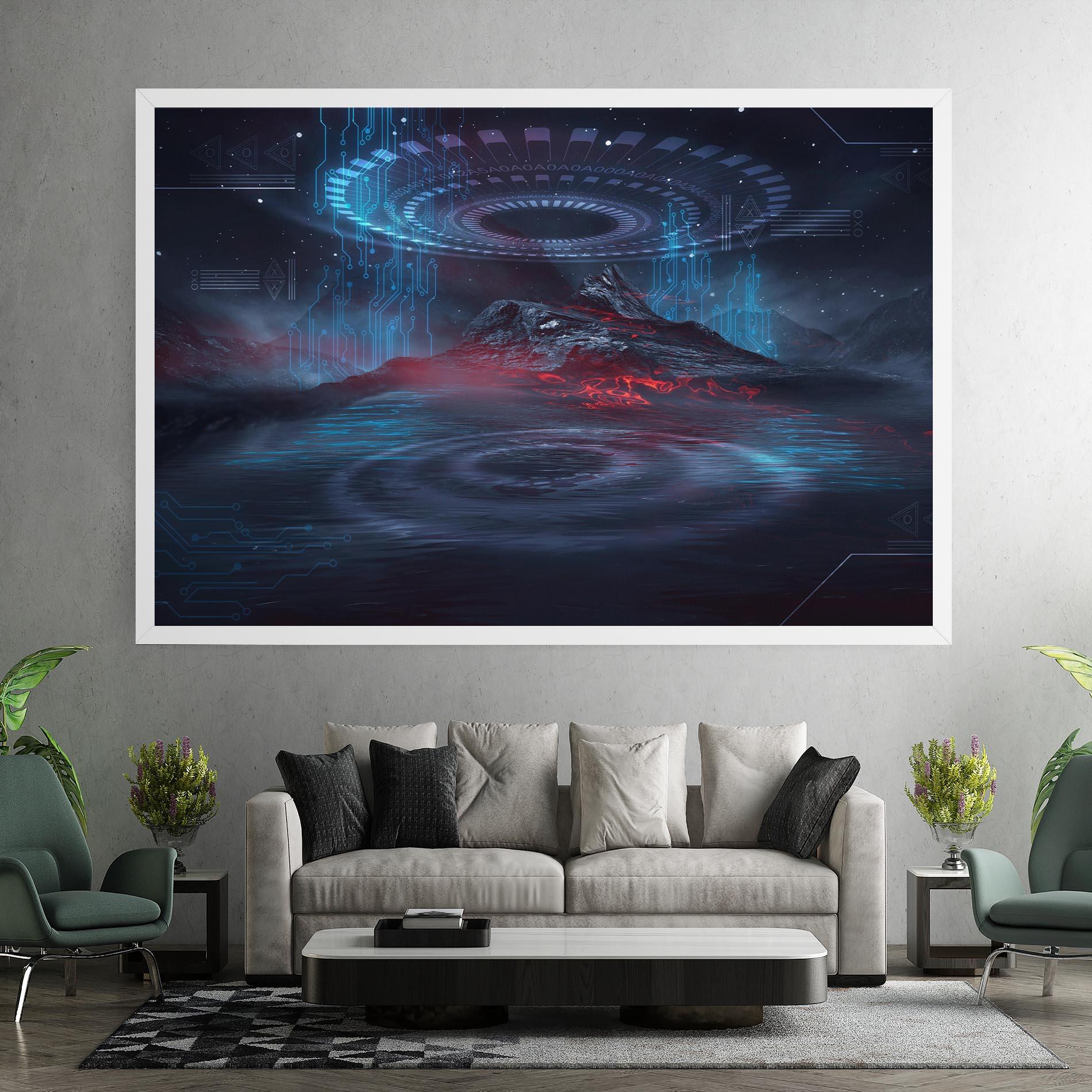 Tablou Canvas Neon Space Galaxy mockup 7