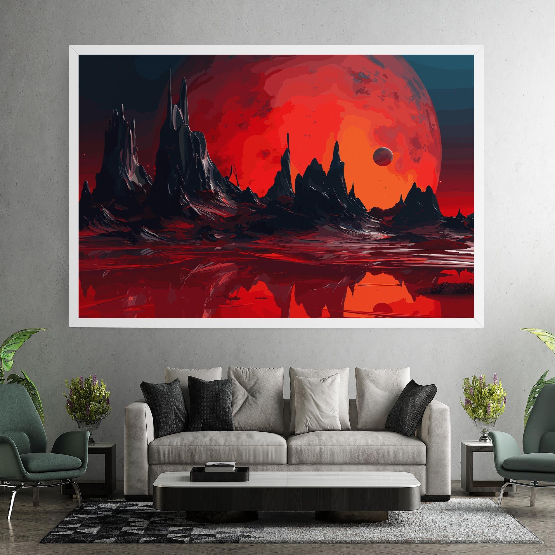 Tablou Canvas Red Moon World mockup 7