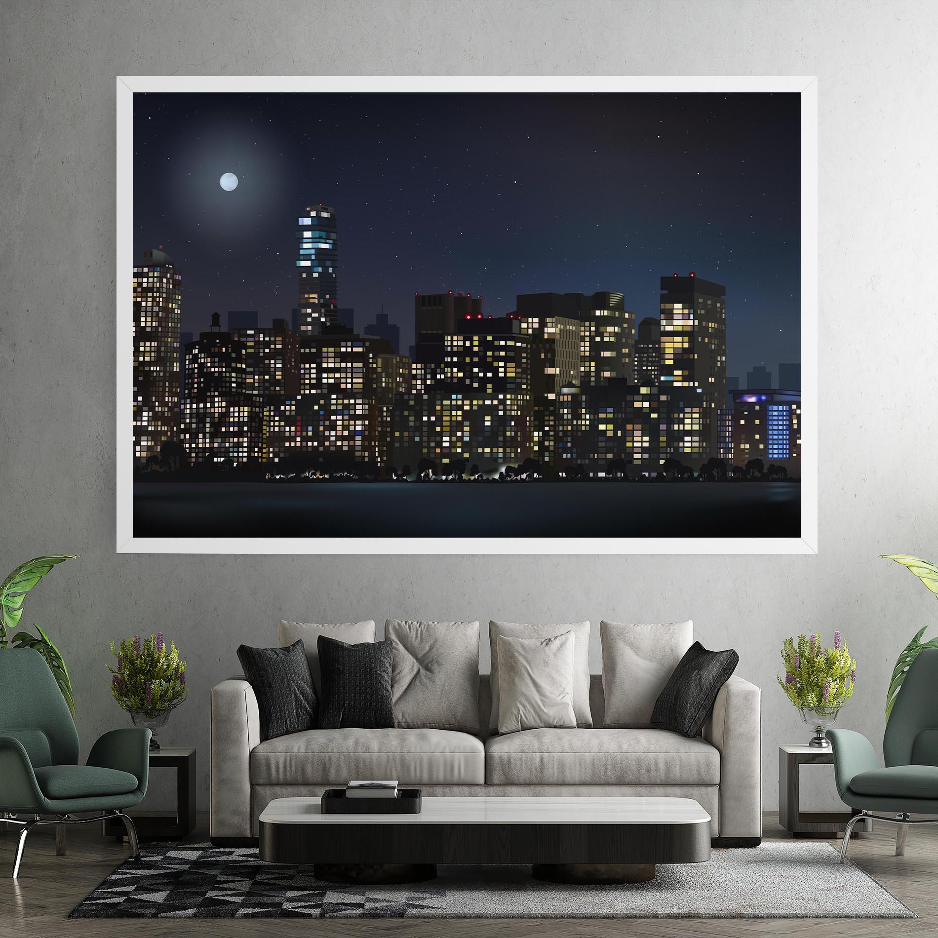 Tablou Canvas Urban City Night mockup 7