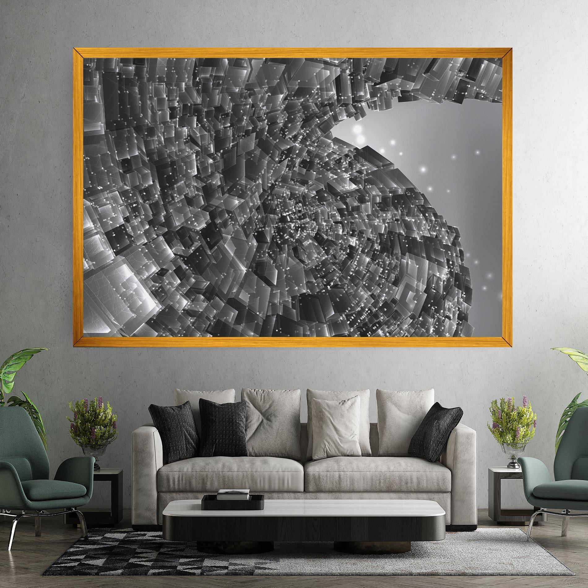 Tablou Canvas Grey Shape View mockup 7