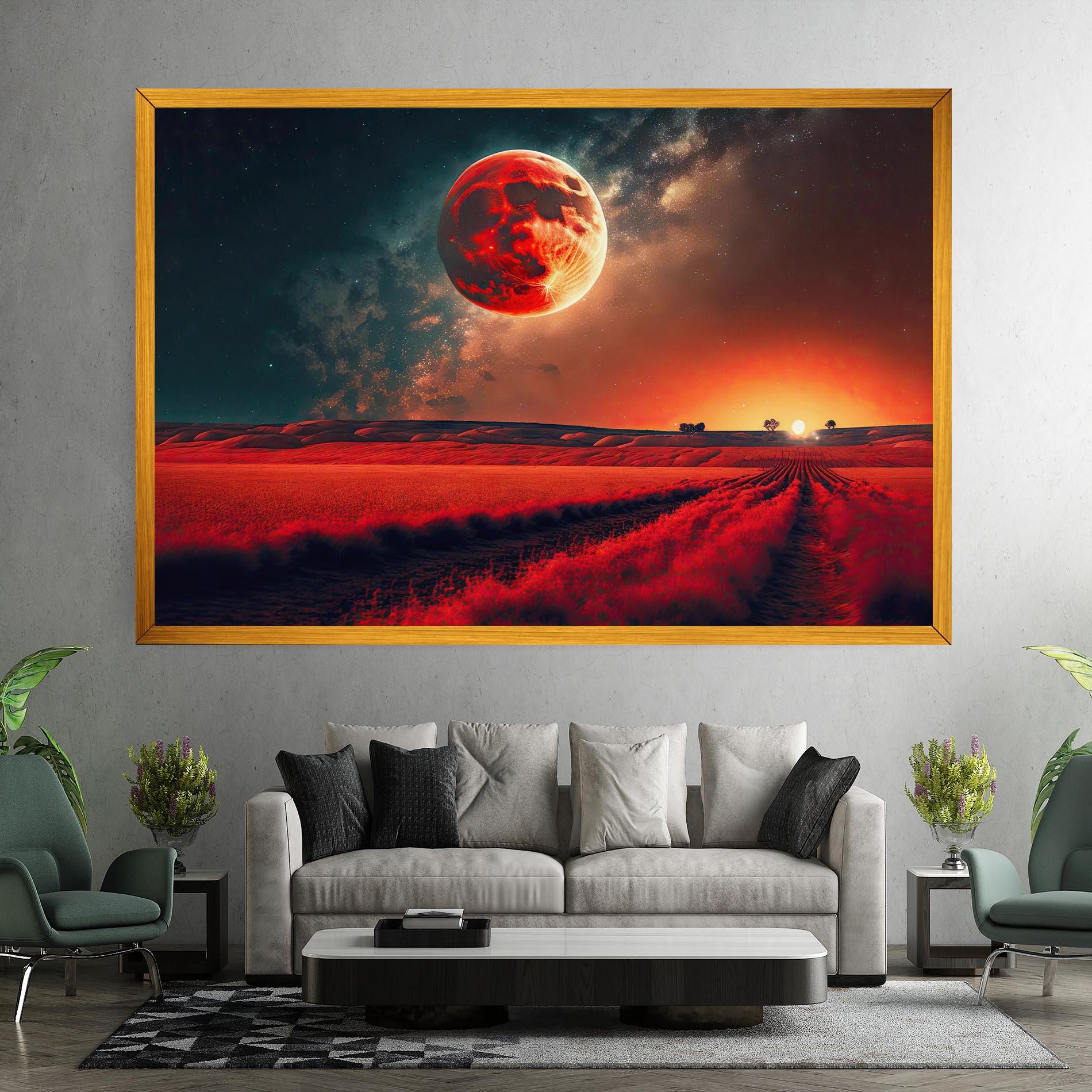 Tablou Canvas Huge Red Moon mockup 7