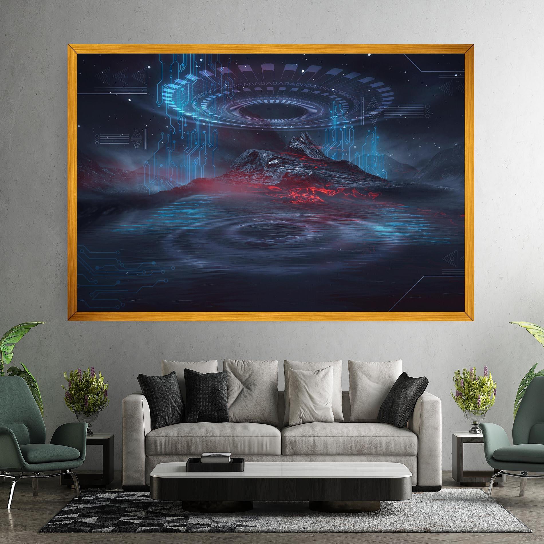 Tablou Canvas Neon Space Galaxy mockup 7