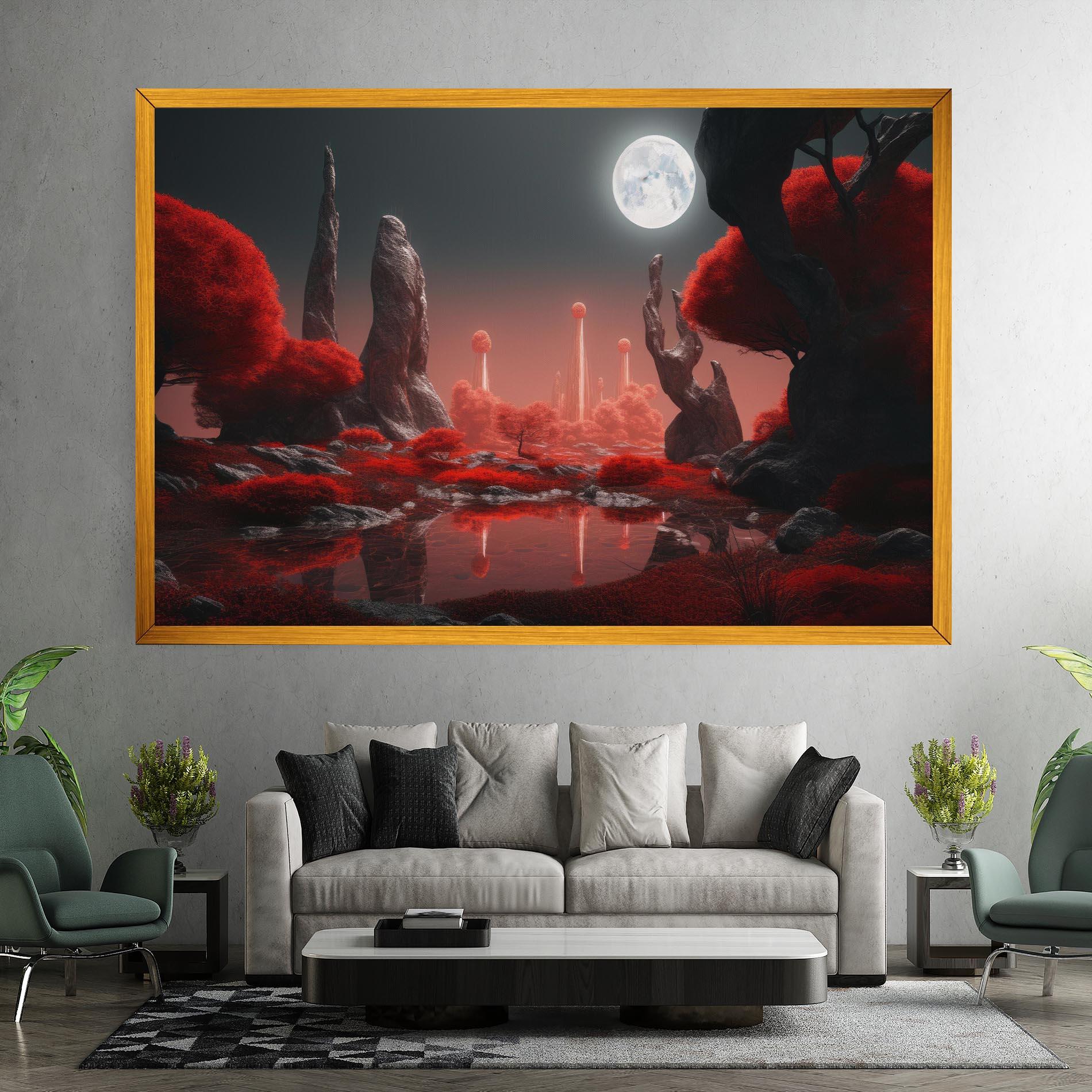 Tablou Canvas Red Alien Trees mockup 7