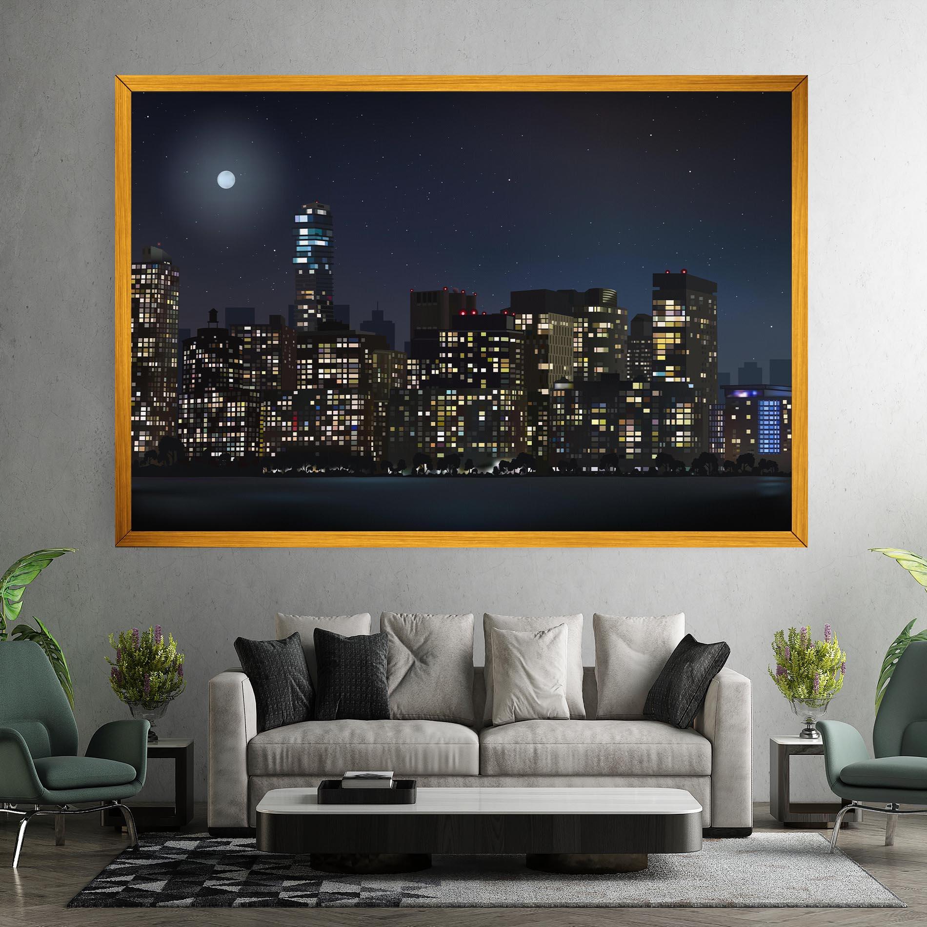 Tablou Canvas Urban City Night mockup 7