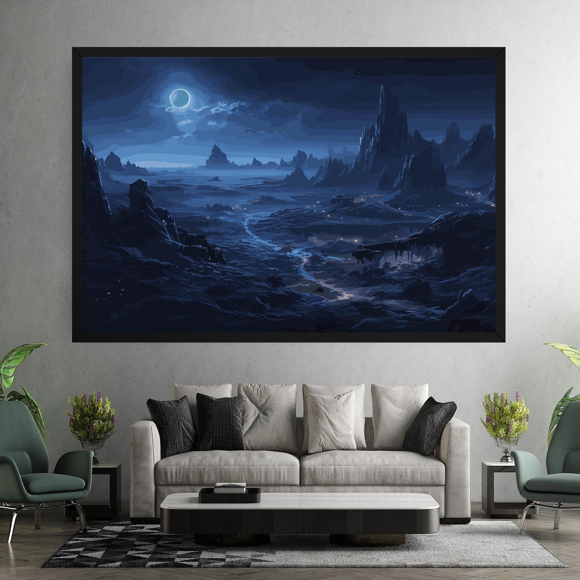 Tablou Canvas Blue Art World mockup 7