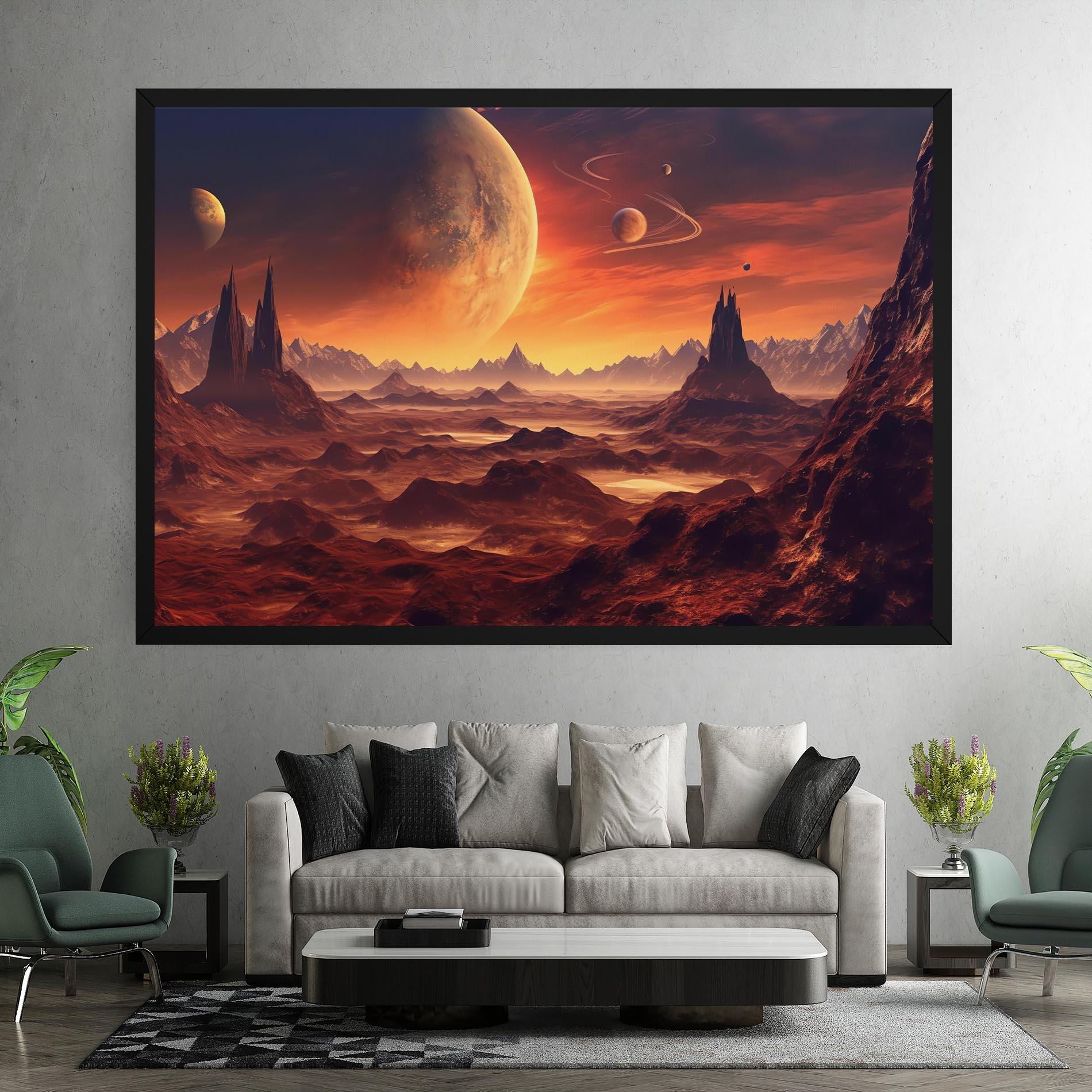 Tablou Canvas Fiery Orange Sunset mockup 7