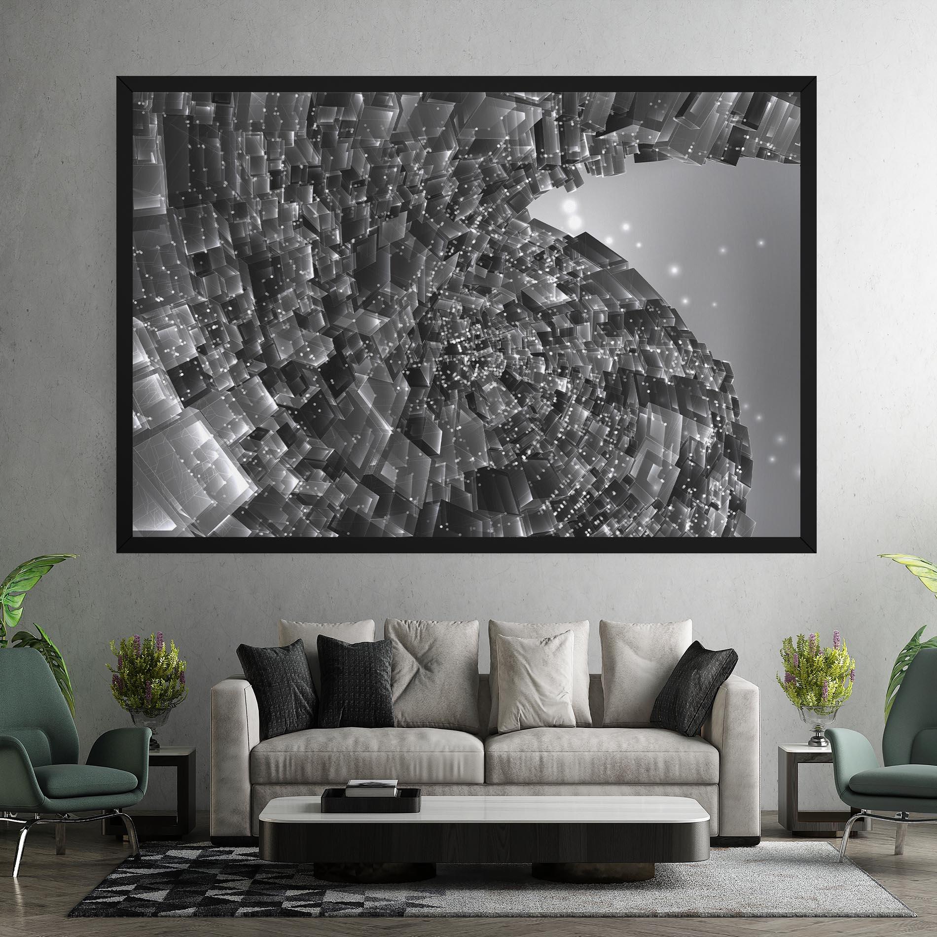 Tablou Canvas Grey Shape View mockup 7