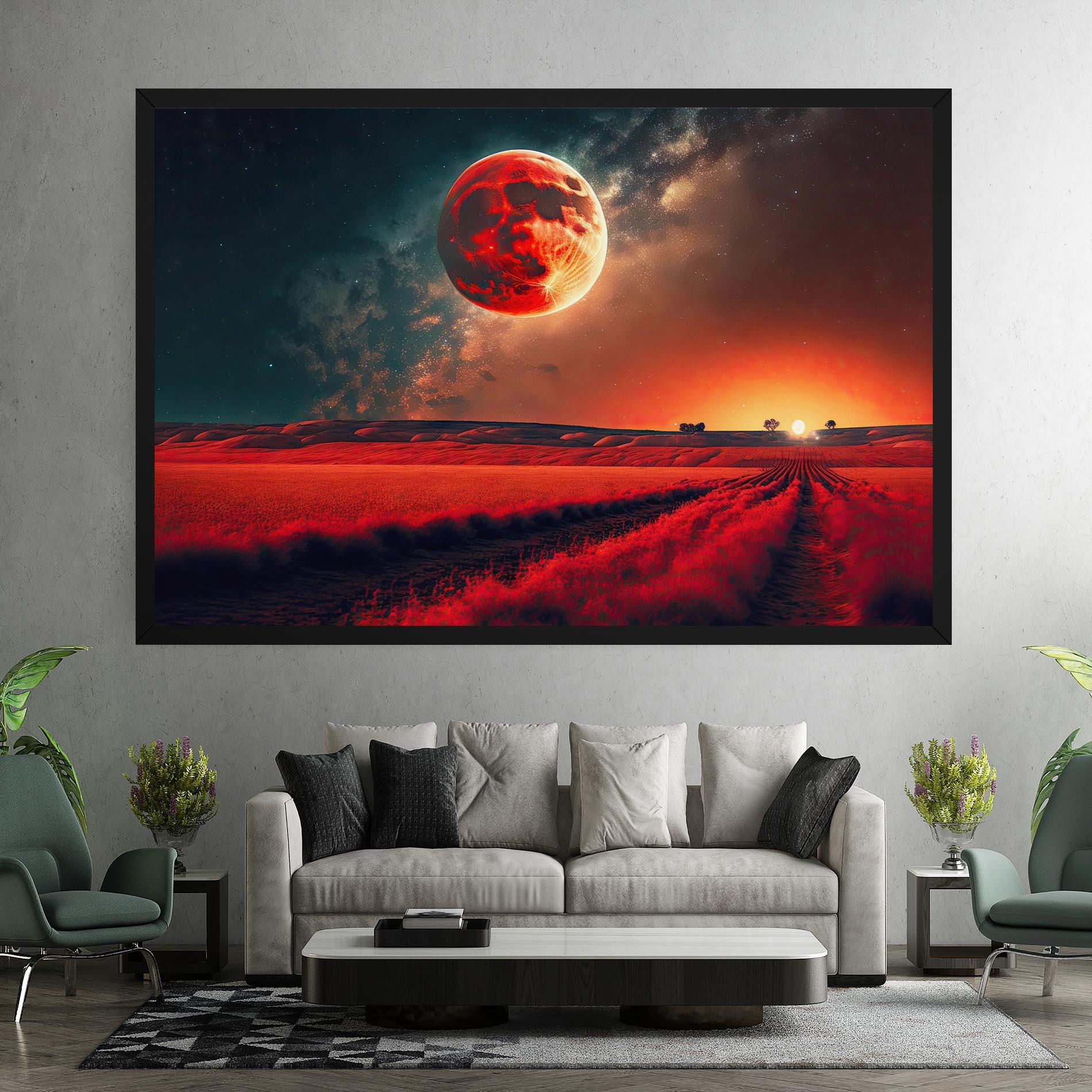 Tablou Canvas Huge Red Moon mockup 7