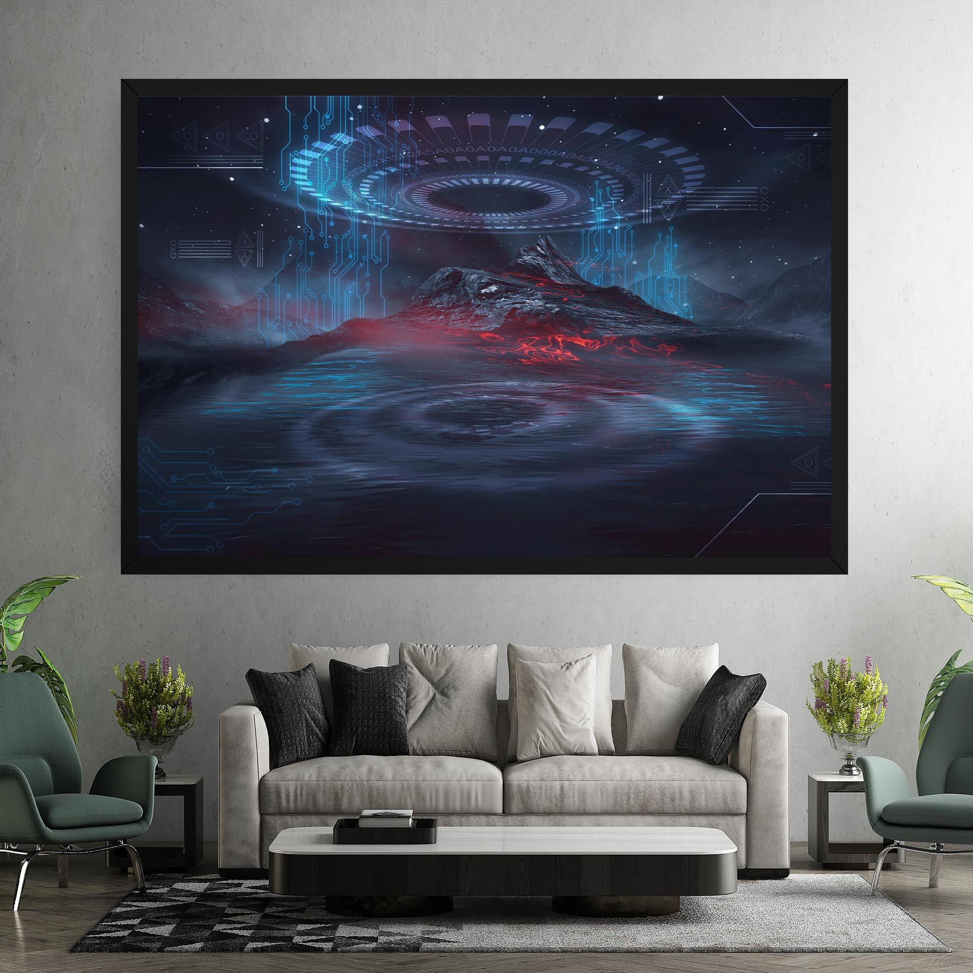 Tablou Canvas Neon Space Galaxy mockup 7