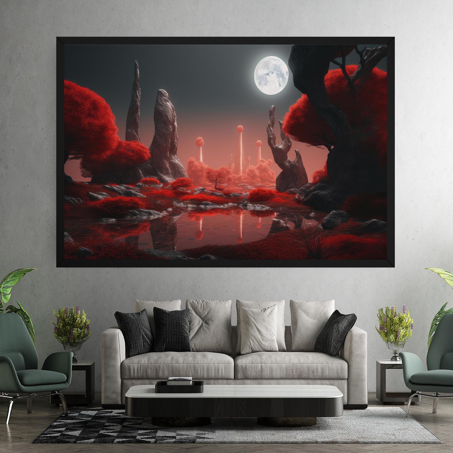 Tablou Canvas Red Alien Trees mockup 7