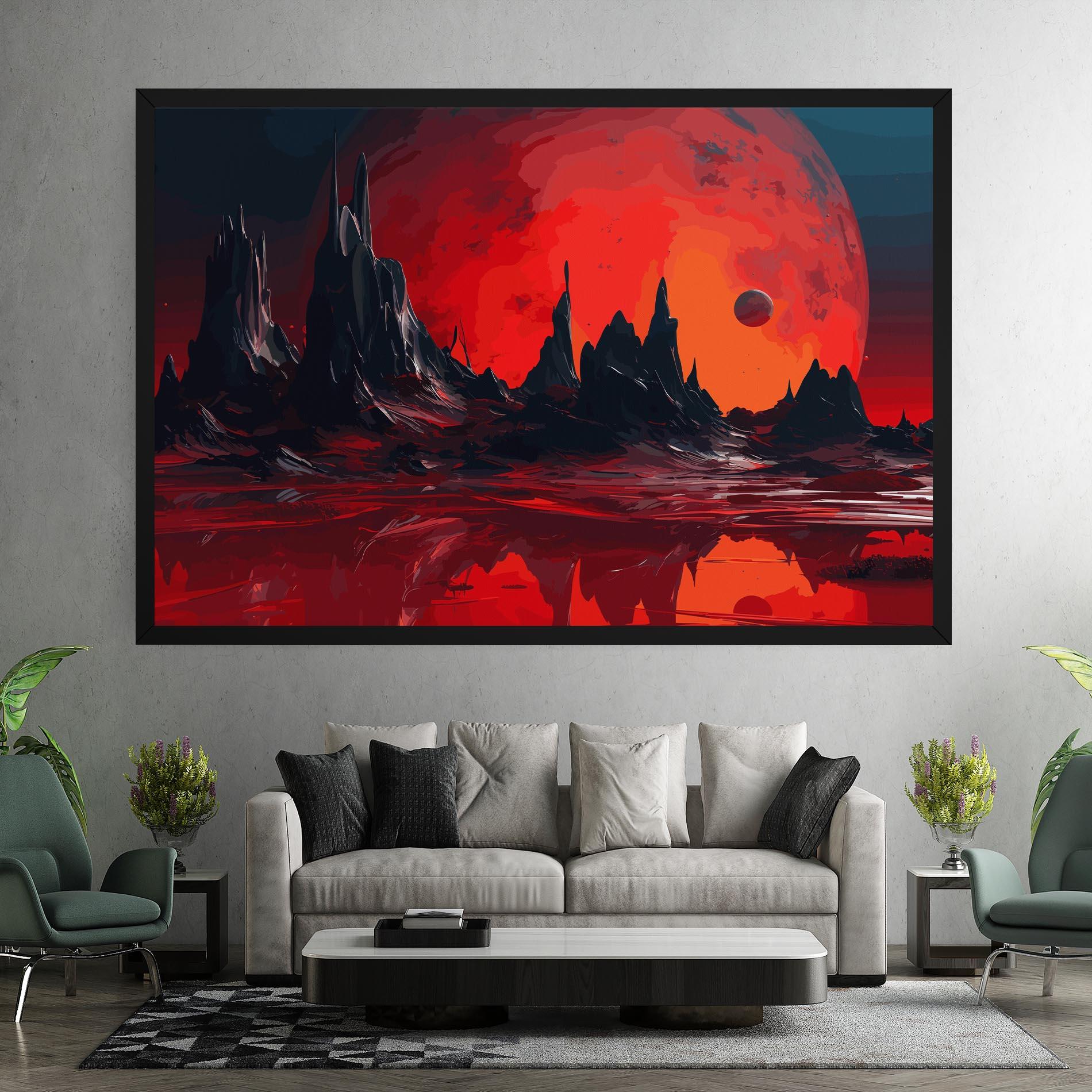 Tablou Canvas Red Moon World mockup 7