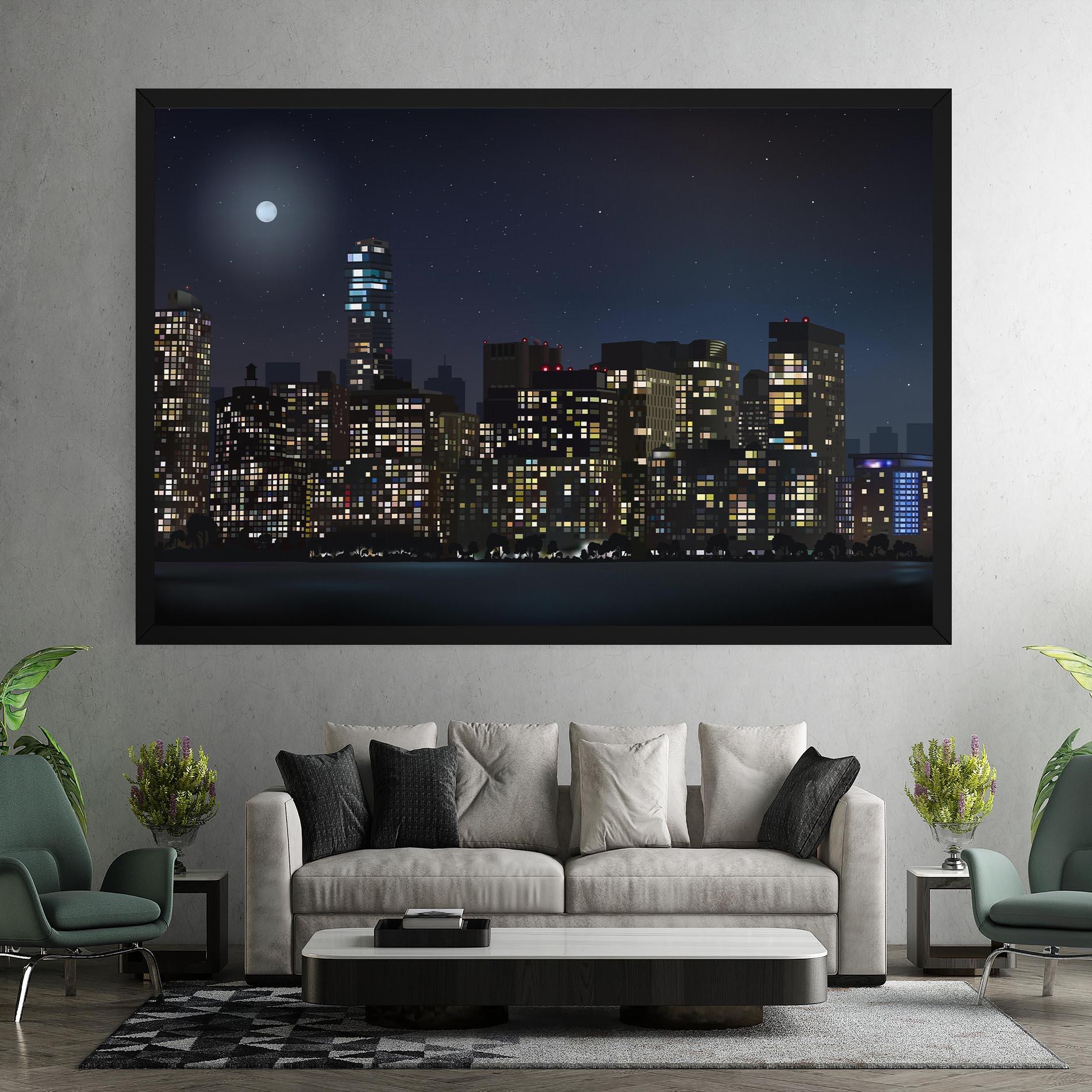 Tablou Canvas Urban City Night mockup 7