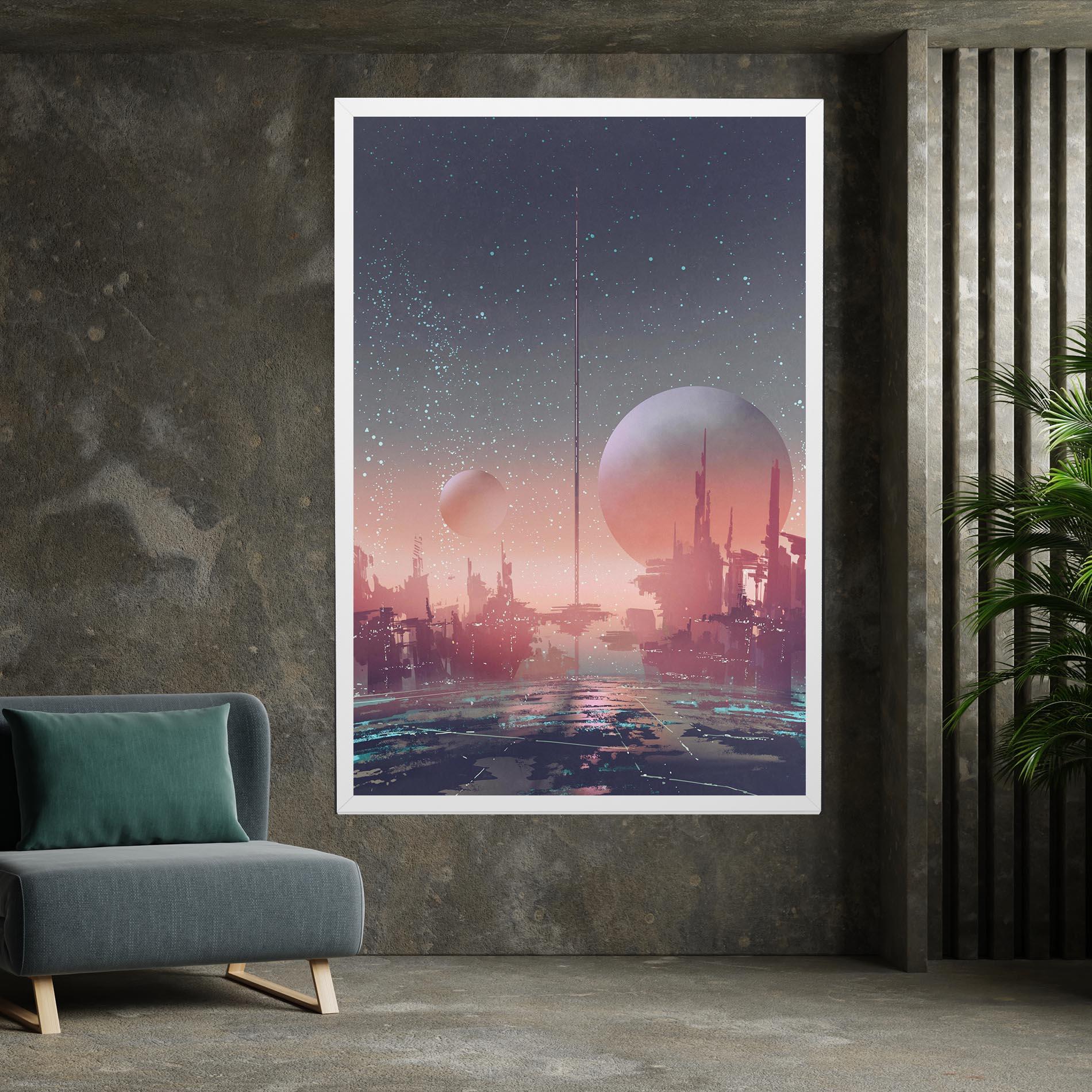 Tablou Canvas Futuristic Alien Buildings mockup 7