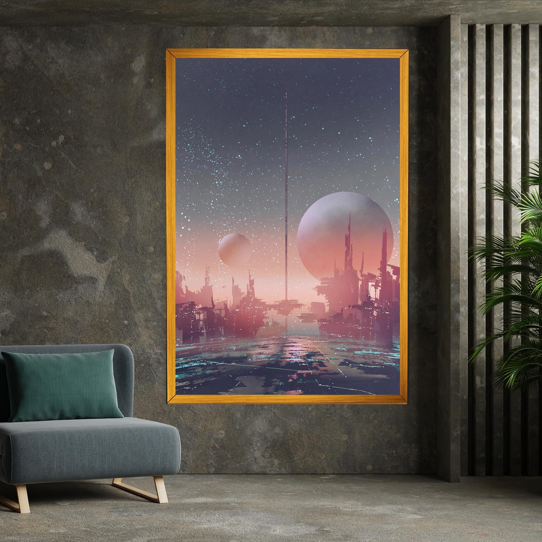 Tablou Canvas Futuristic Alien Buildings mockup 7