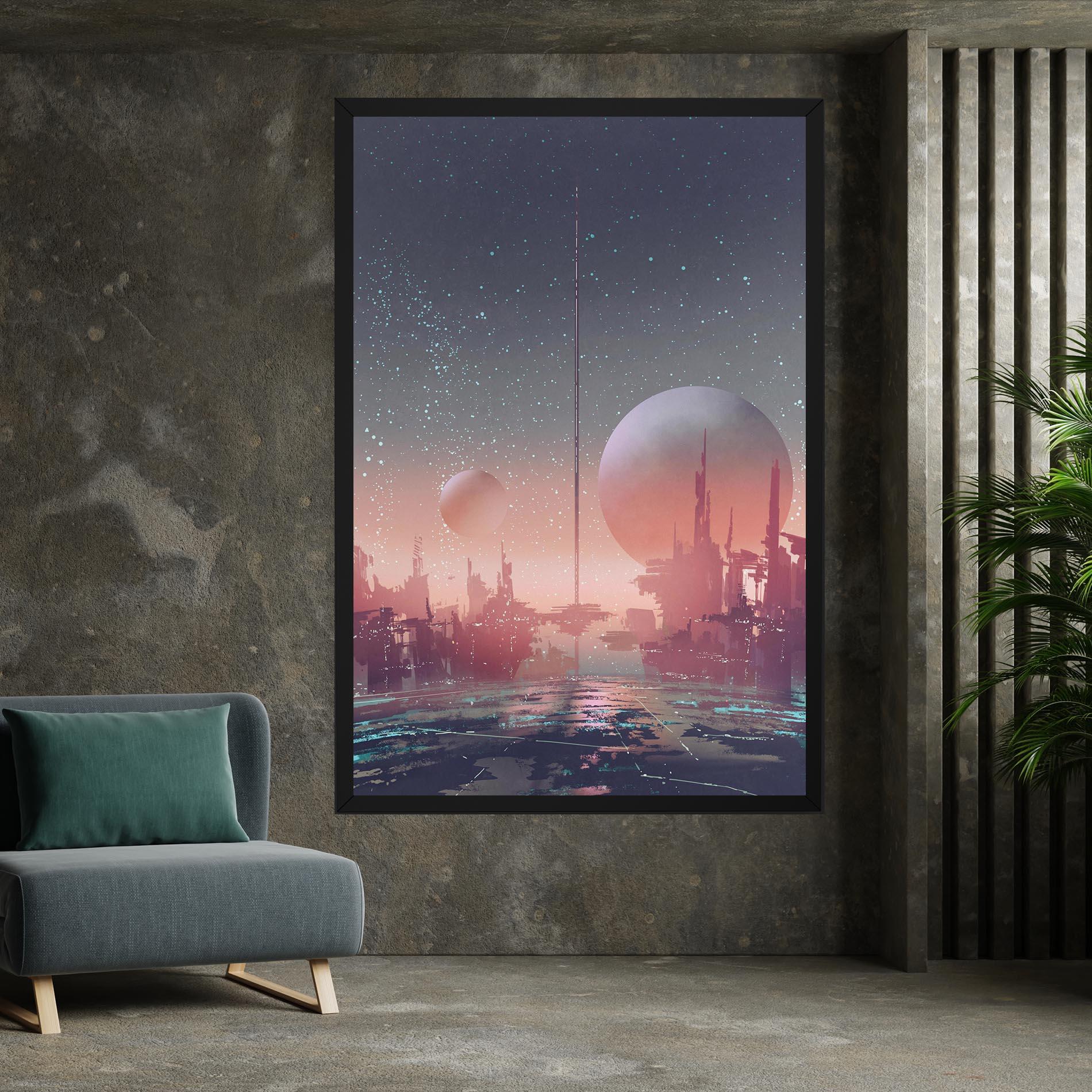 Tablou Canvas Futuristic Alien Buildings mockup 7