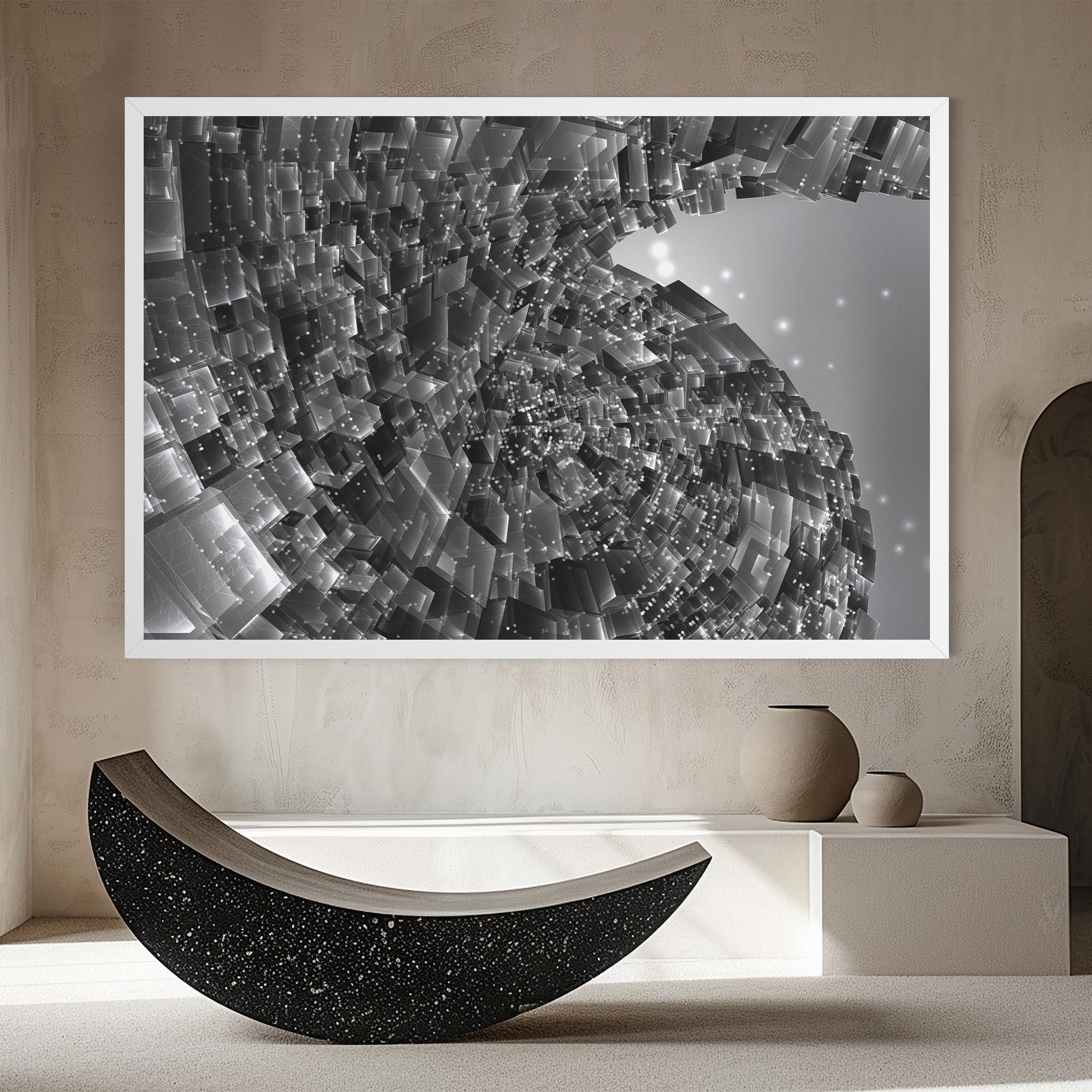 Tablou Canvas Grey Shape View mockup 8