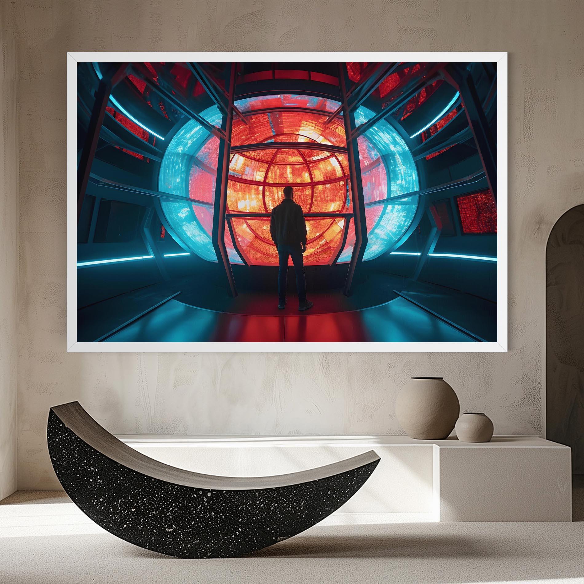 Tablou Canvas Tunnel Red Blue Light mockup 8