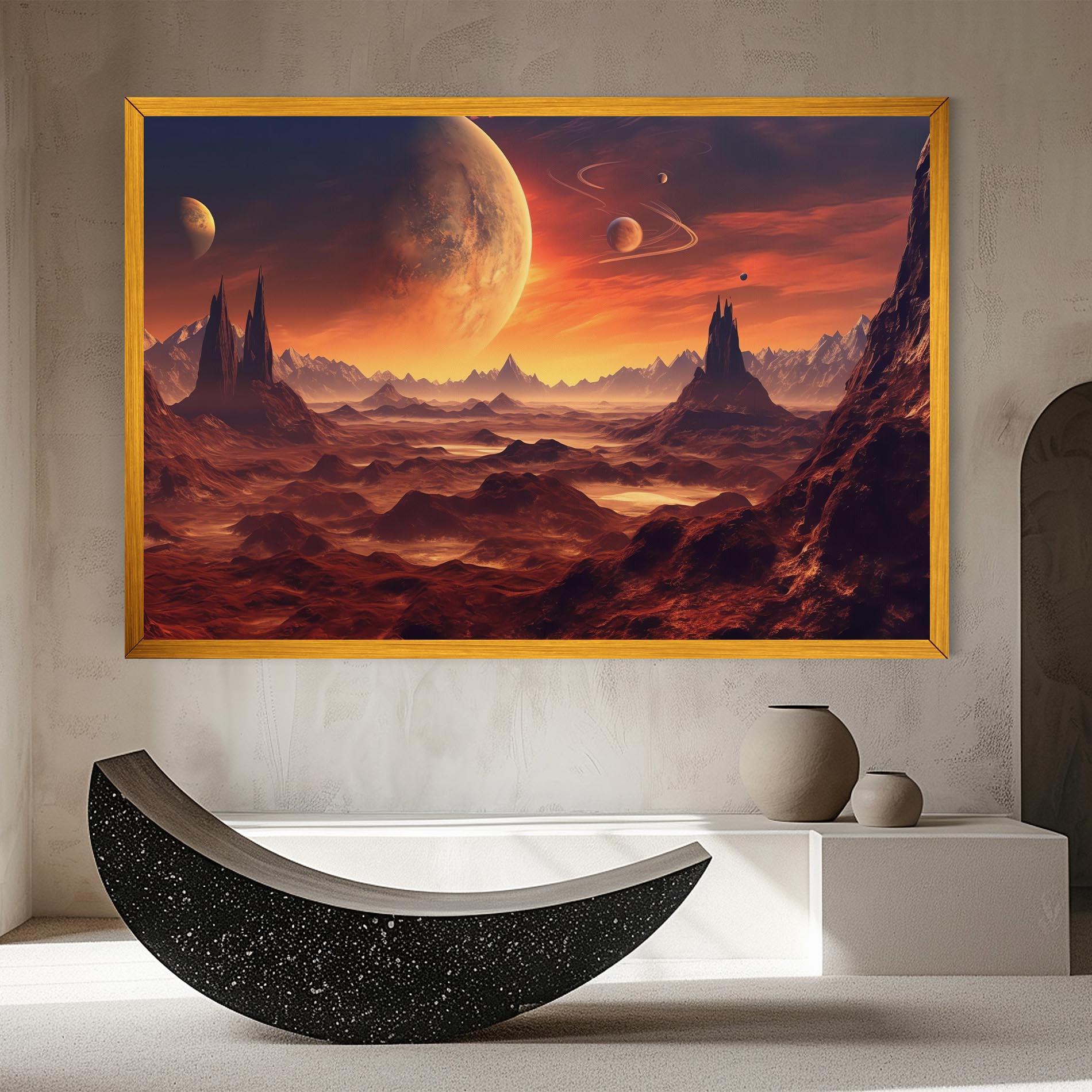 Tablou Canvas Fiery Orange Sunset mockup 8