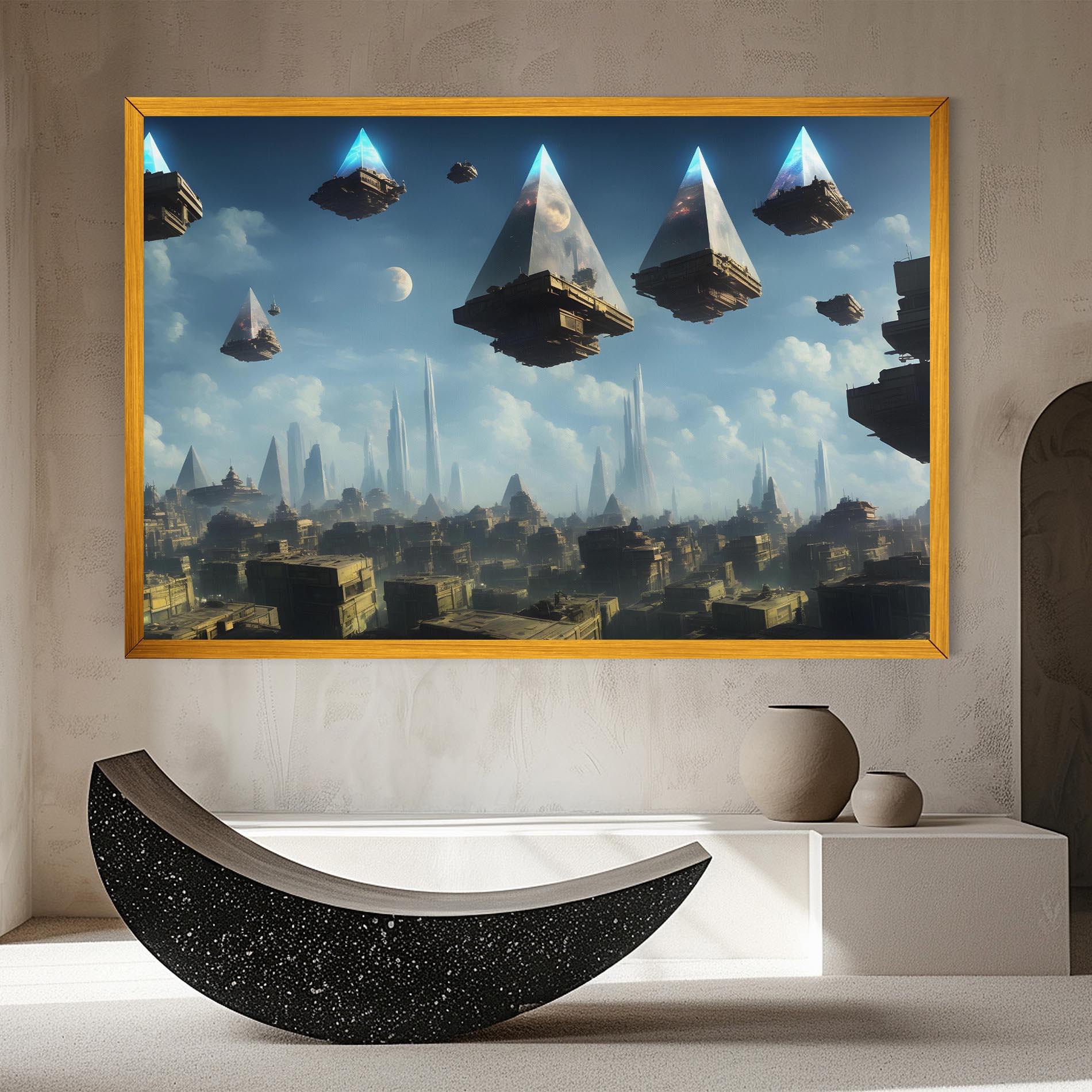 Tablou Canvas Flying Piramids mockup 8