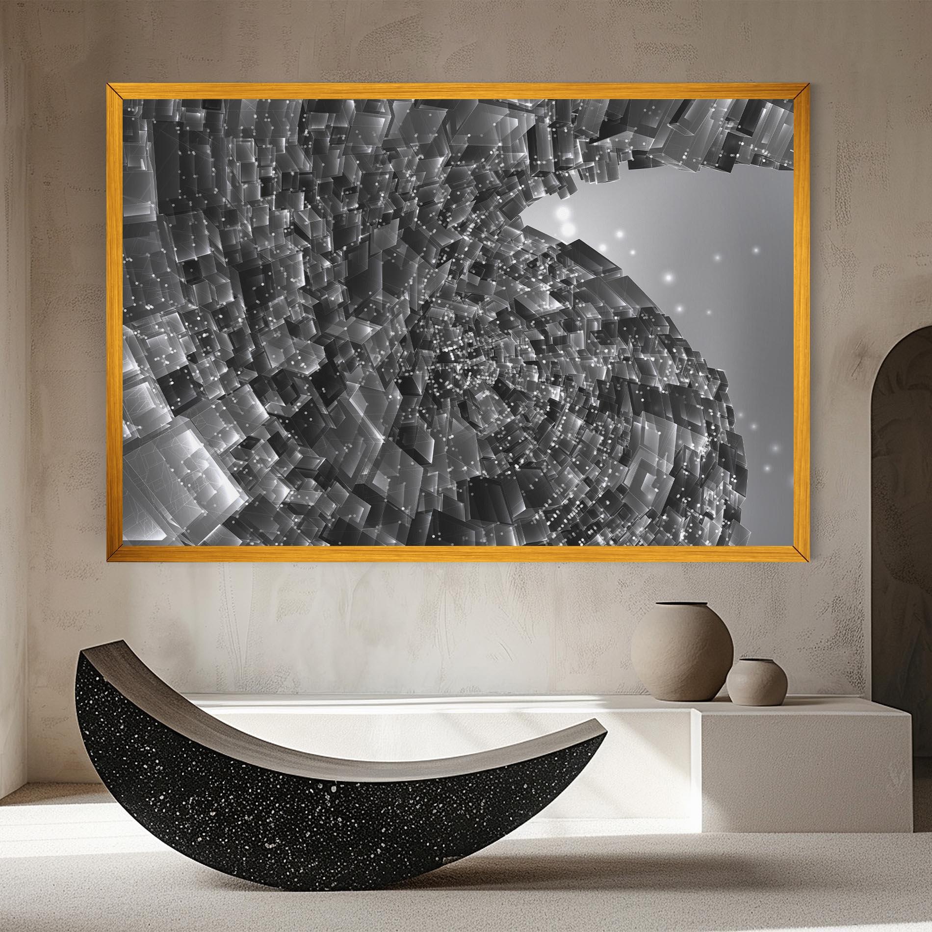 Tablou Canvas Grey Shape View mockup 8