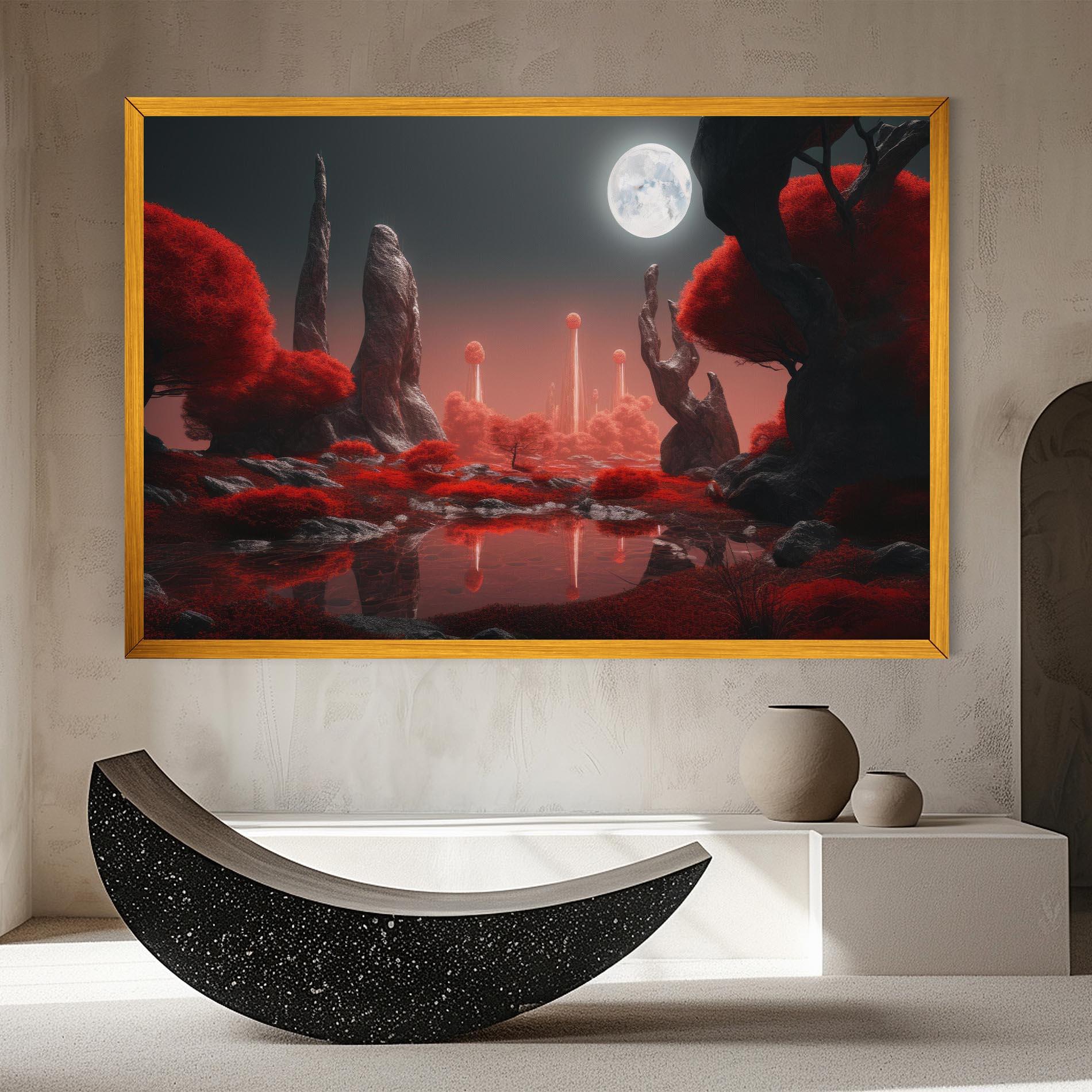 Tablou Canvas Red Alien Trees mockup 8