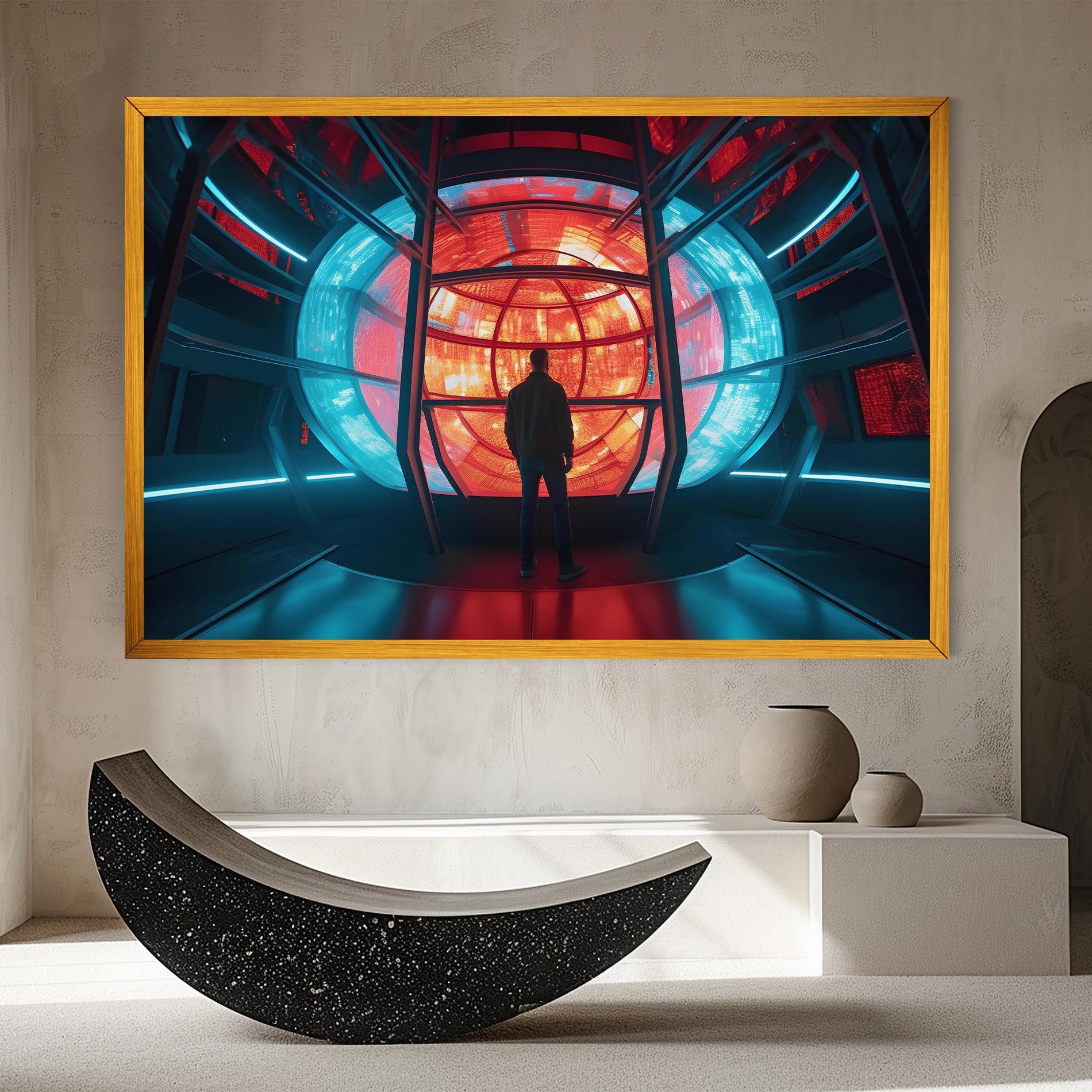 Tablou Canvas Tunnel Red Blue Light mockup 8