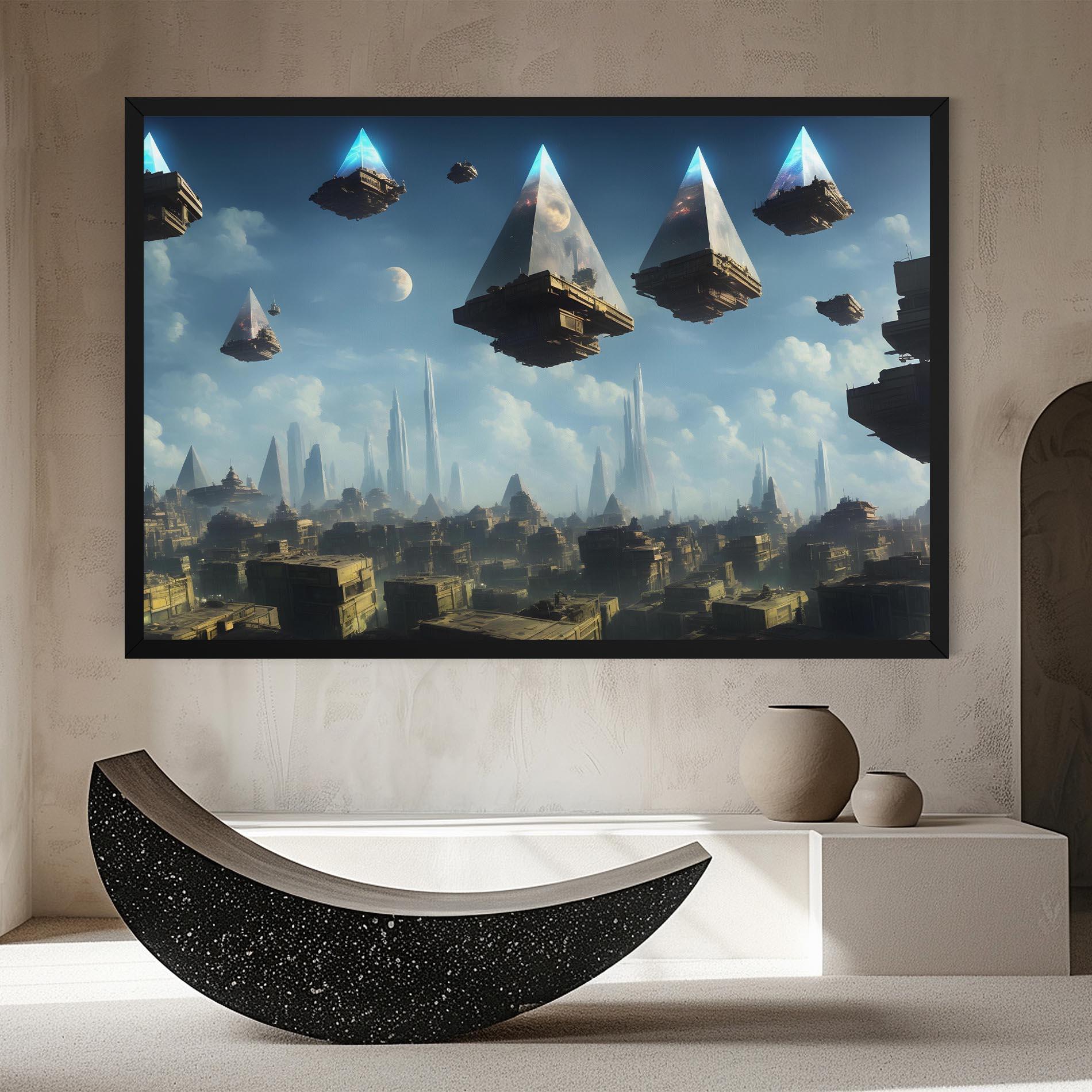 Tablou Canvas Flying Piramids mockup 8