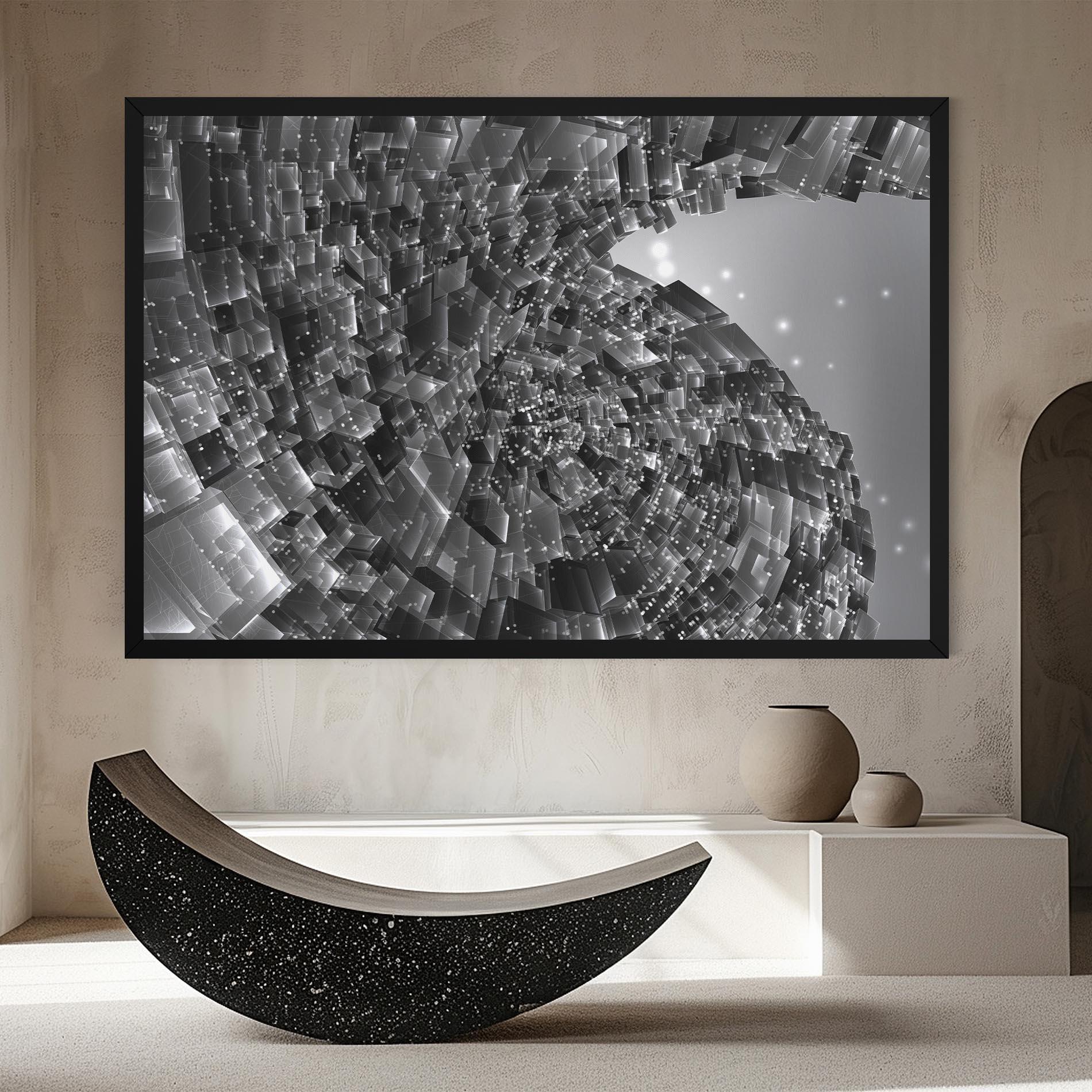 Tablou Canvas Grey Shape View mockup 8