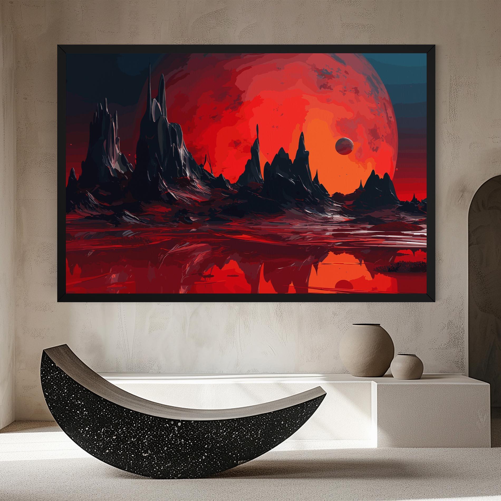 Tablou Canvas Red Moon World mockup 8