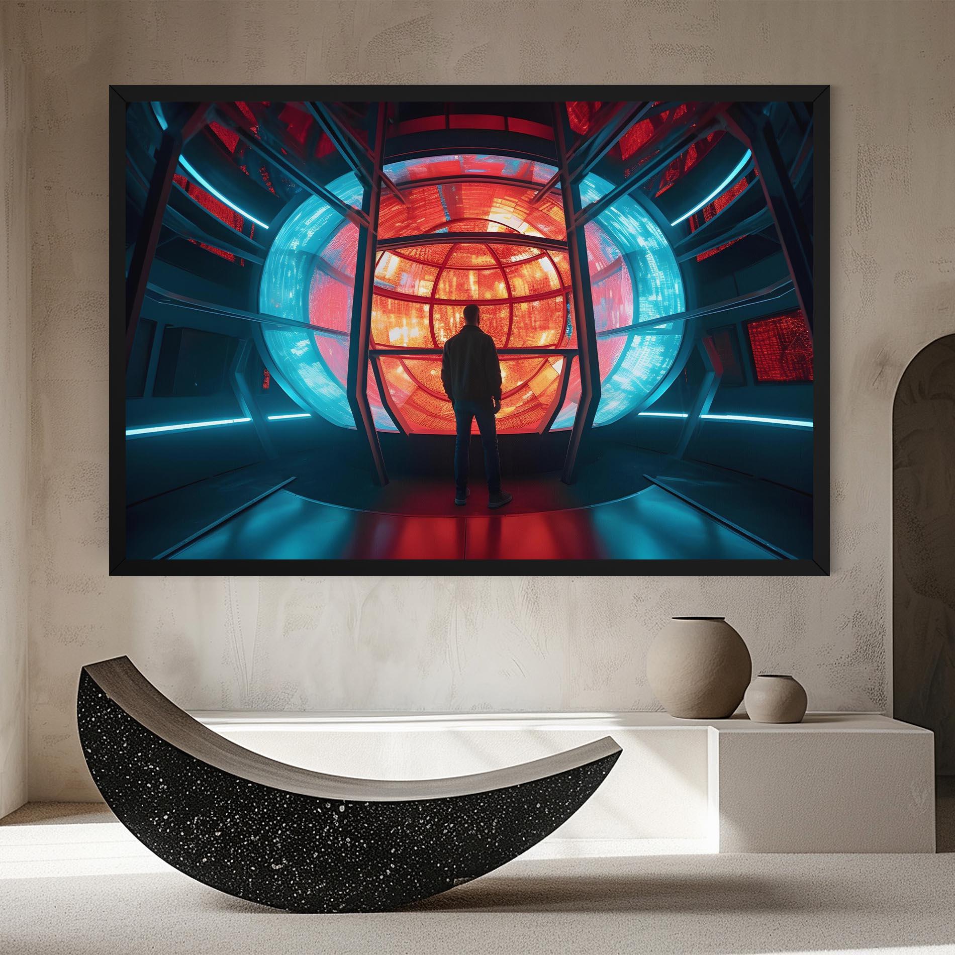Tablou Canvas Tunnel Red Blue Light mockup 8