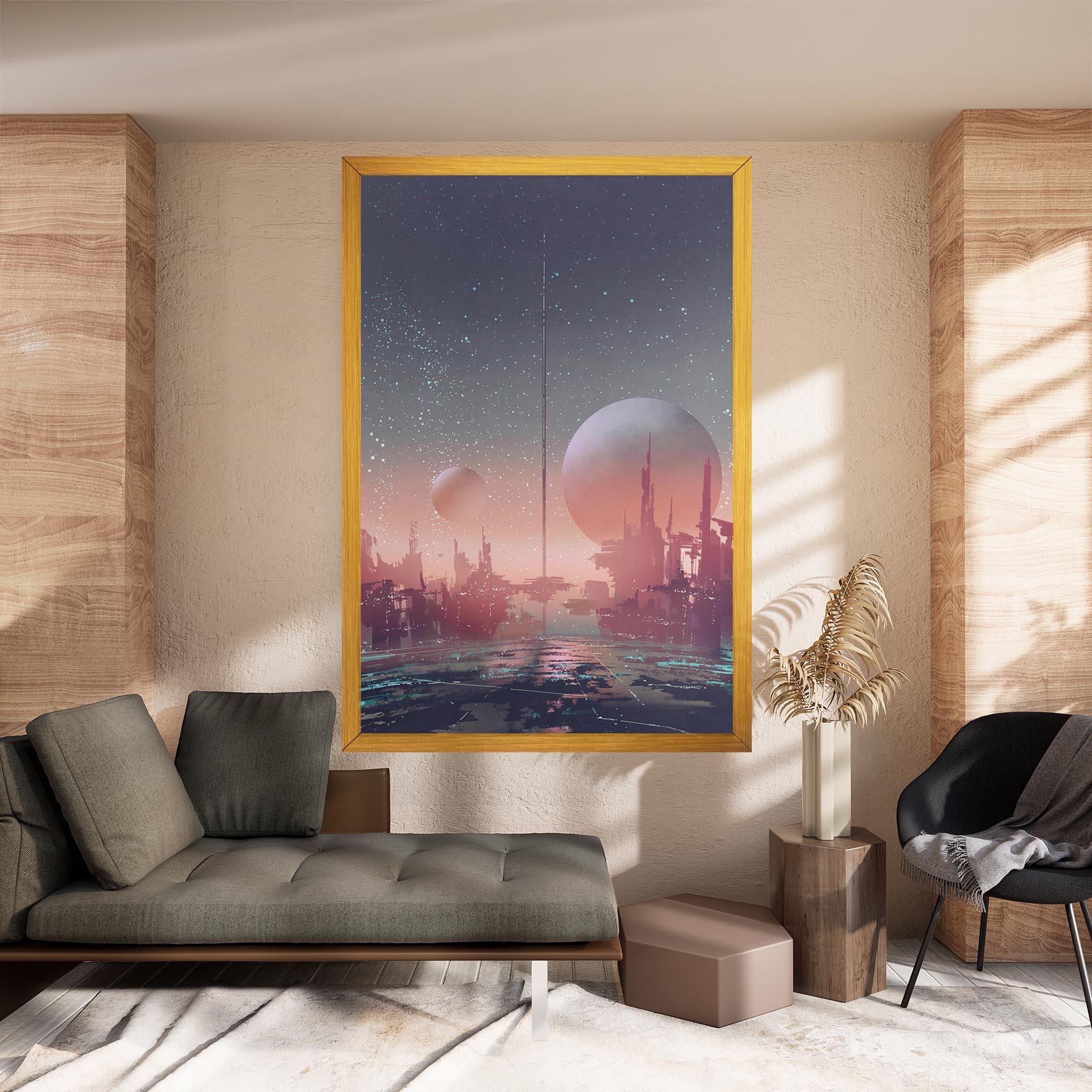 Tablou Canvas Futuristic Alien Buildings mockup 8