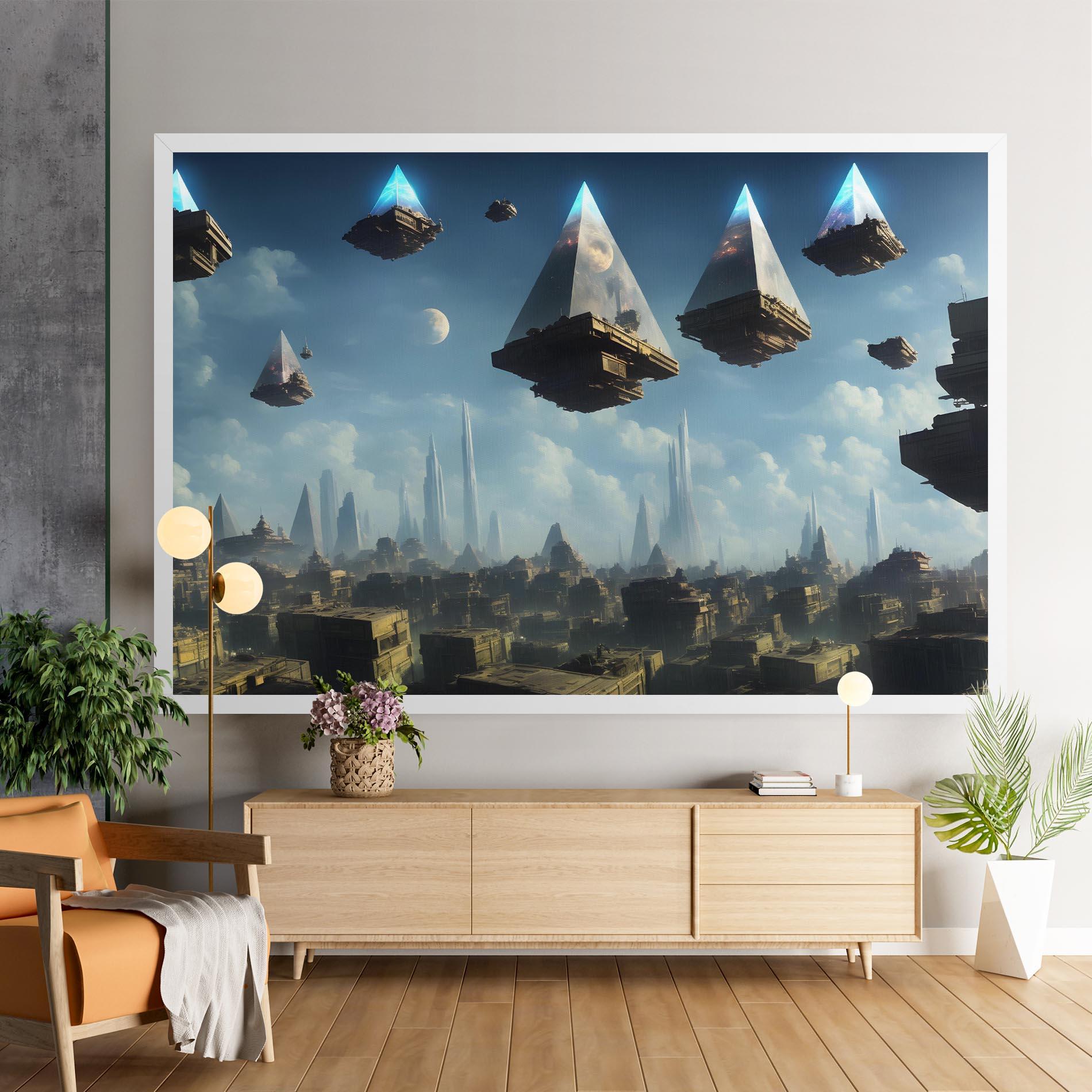 Tablou Canvas Flying Piramids mockup 9