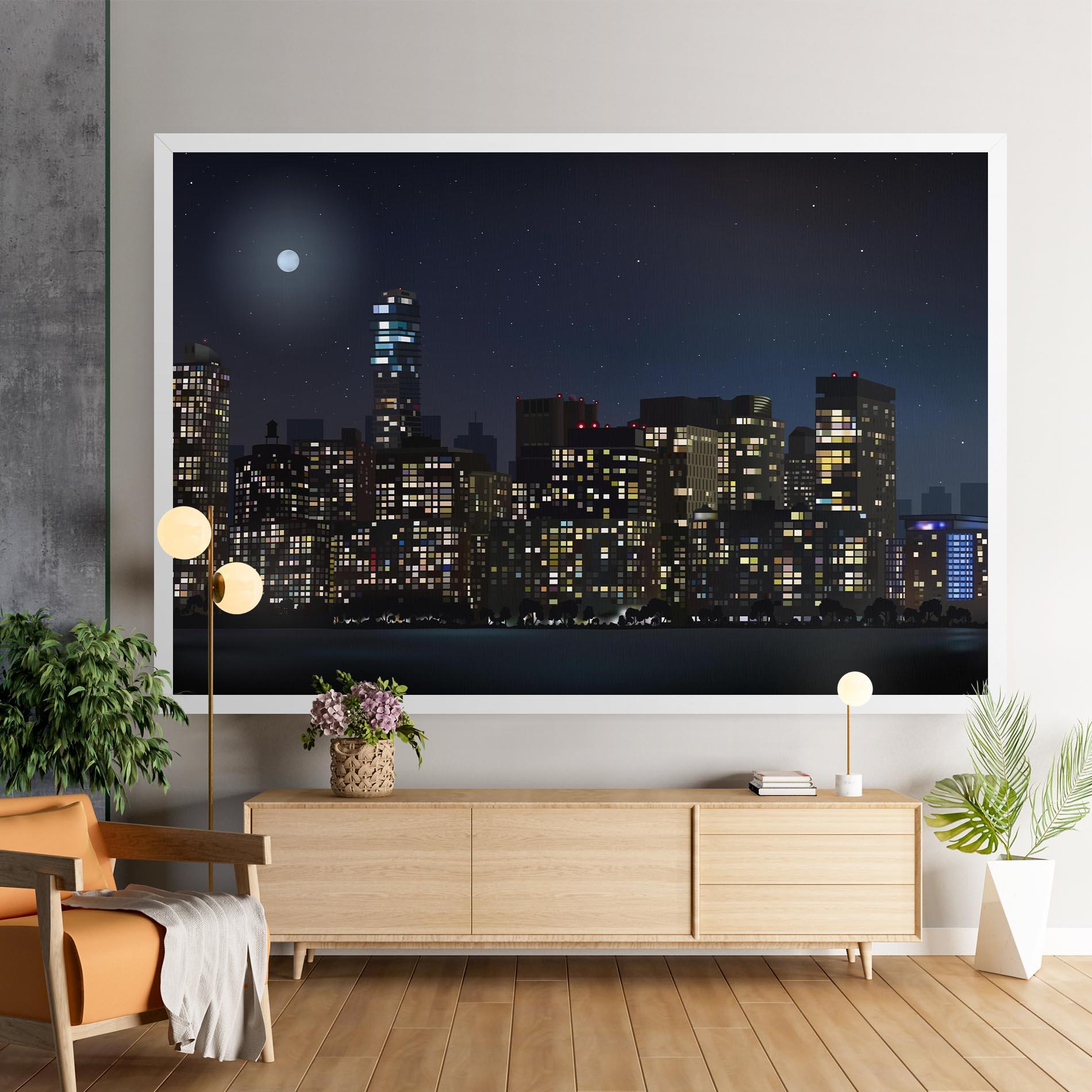 Tablou Canvas Urban City Night mockup 9