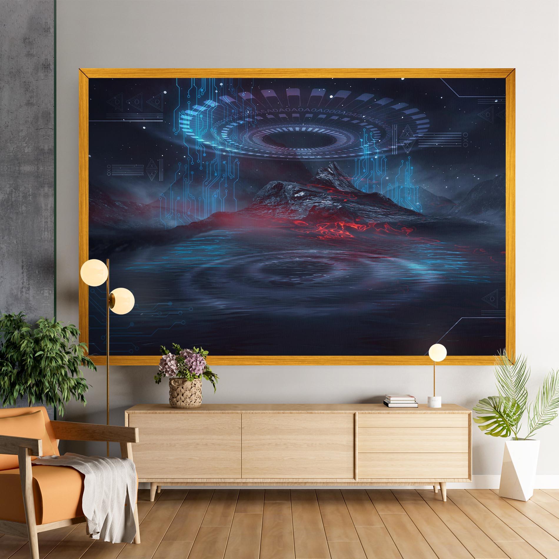 Tablou Canvas Neon Space Galaxy mockup 9